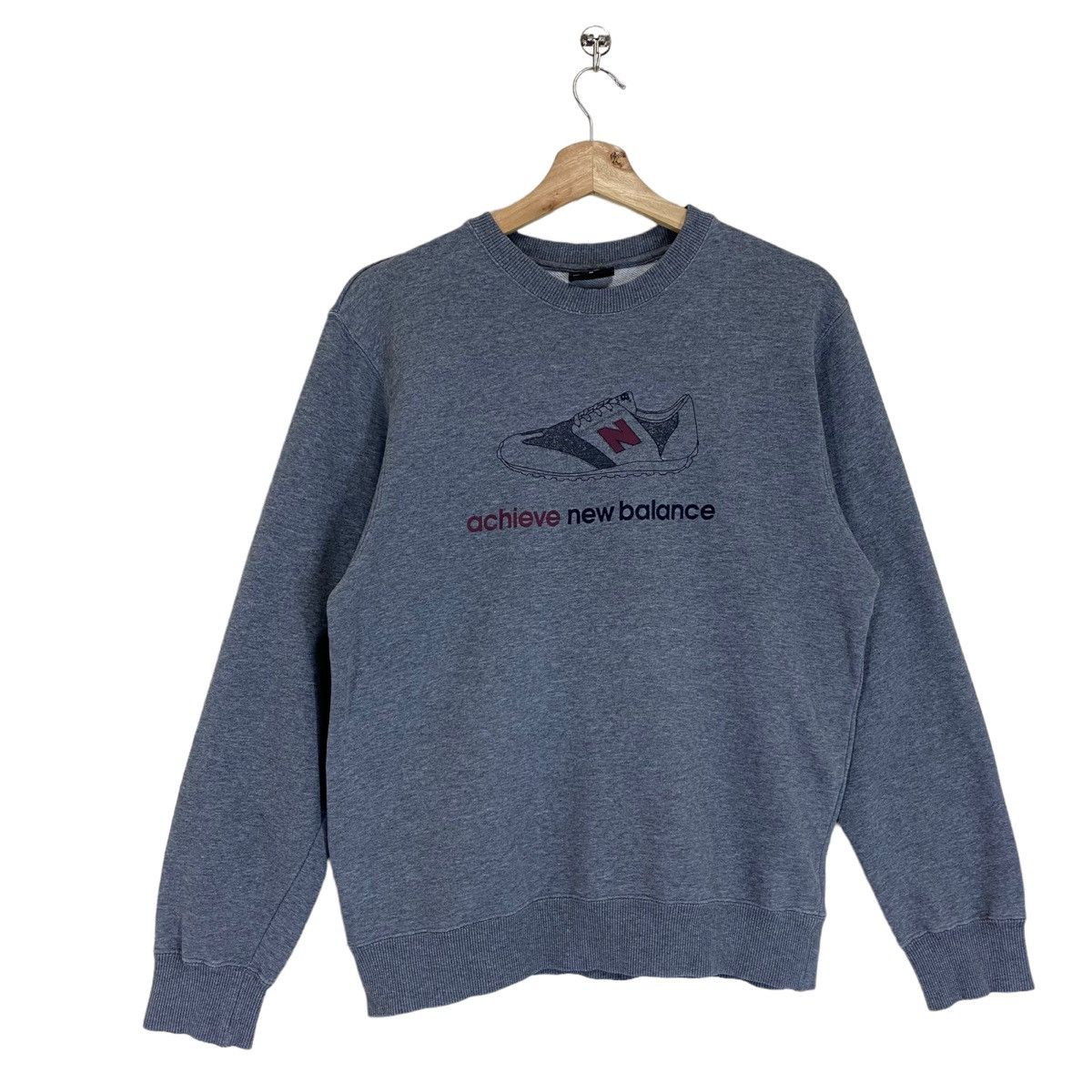 New Balance Sportswear Vintage Vintage New Balance Big Logo Printed Crewneck Sweatshirt Grailed