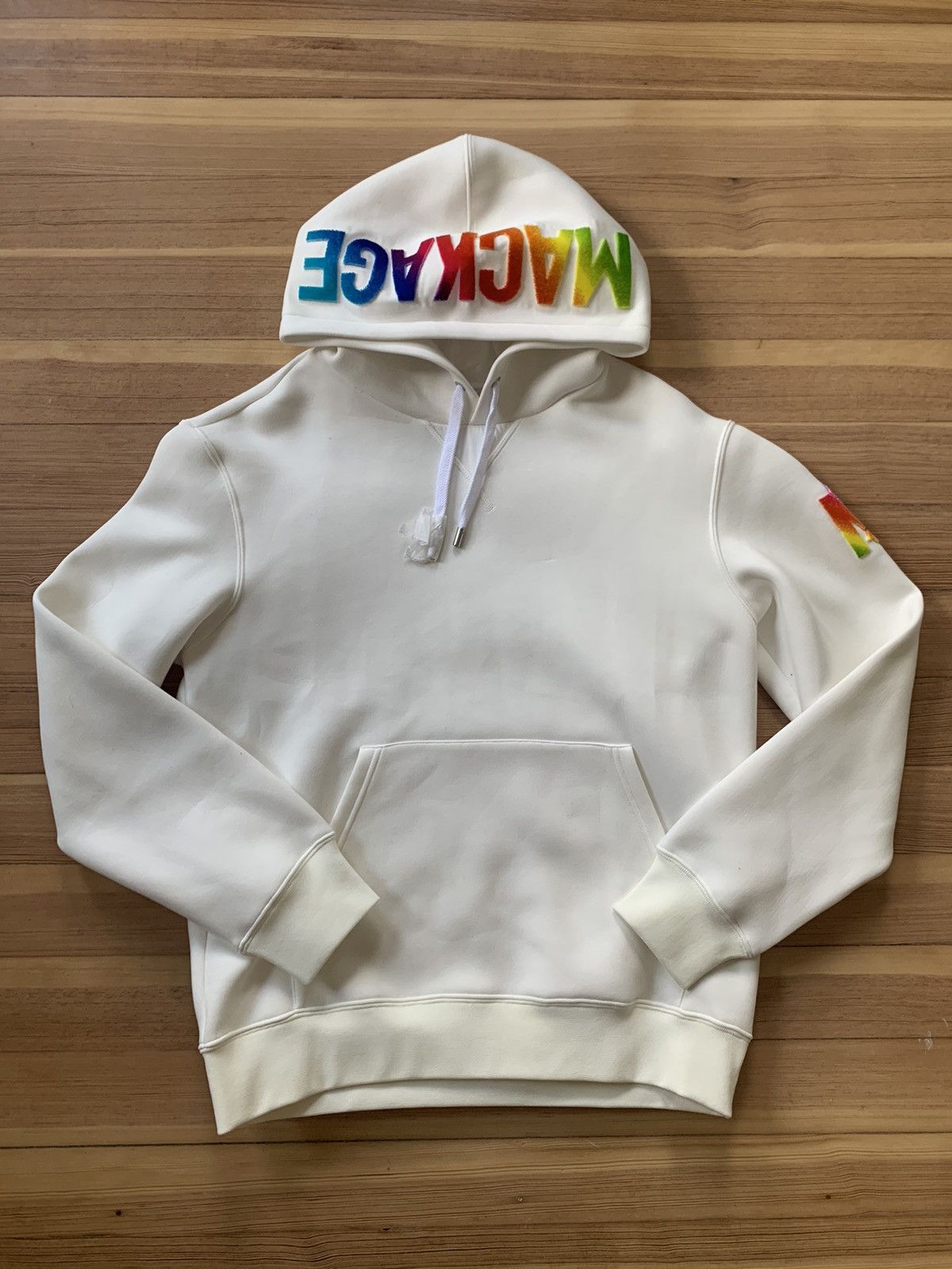 Mackage New White Rainbow Logo Krys Hoodie Size US M / EU 48-50 / 2 - 1 Thumbnail