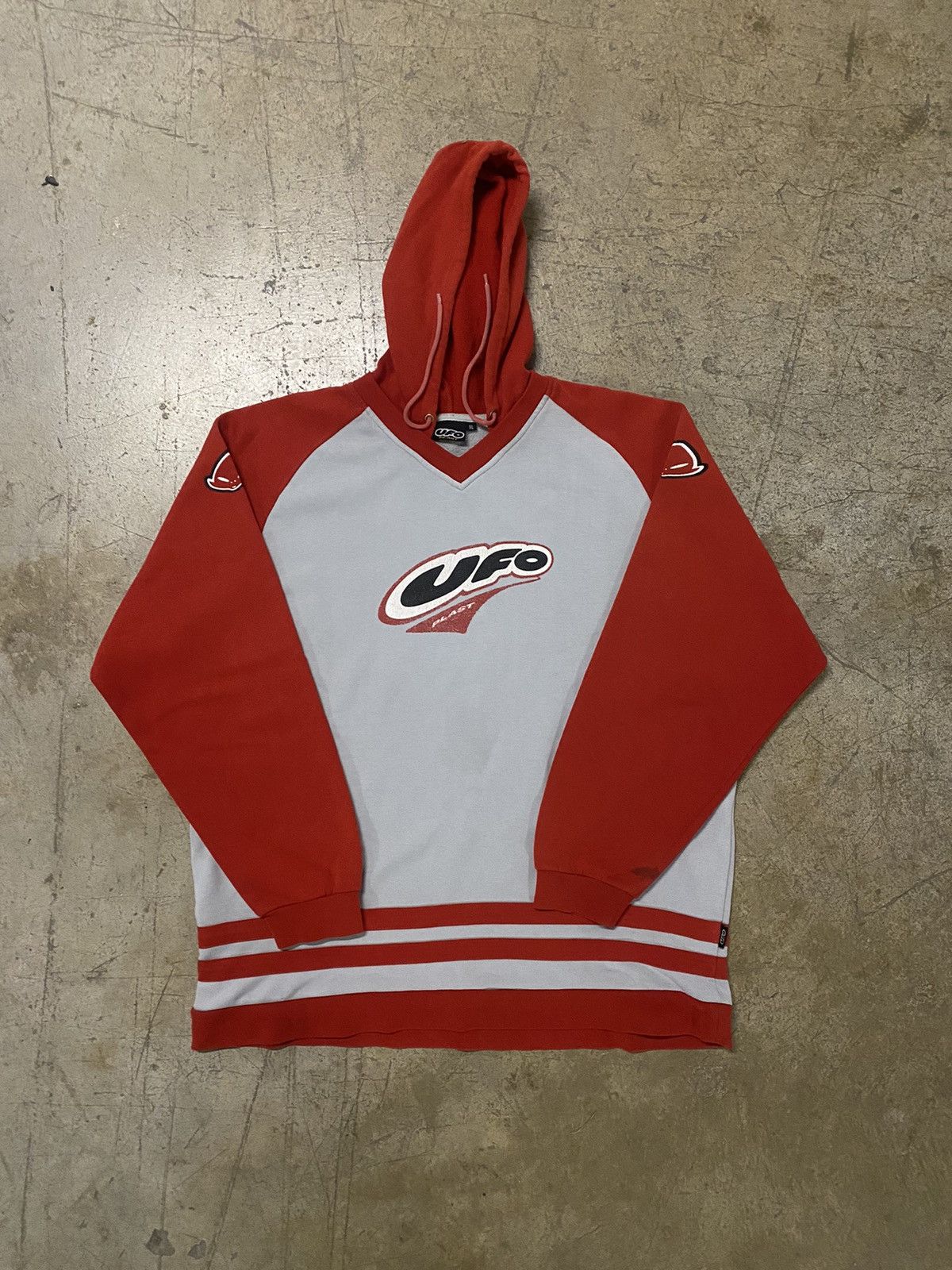 Vintage UFO Plast hoodie motocross Size US XL / EU 56 / 4 - 1 Thumbnail
