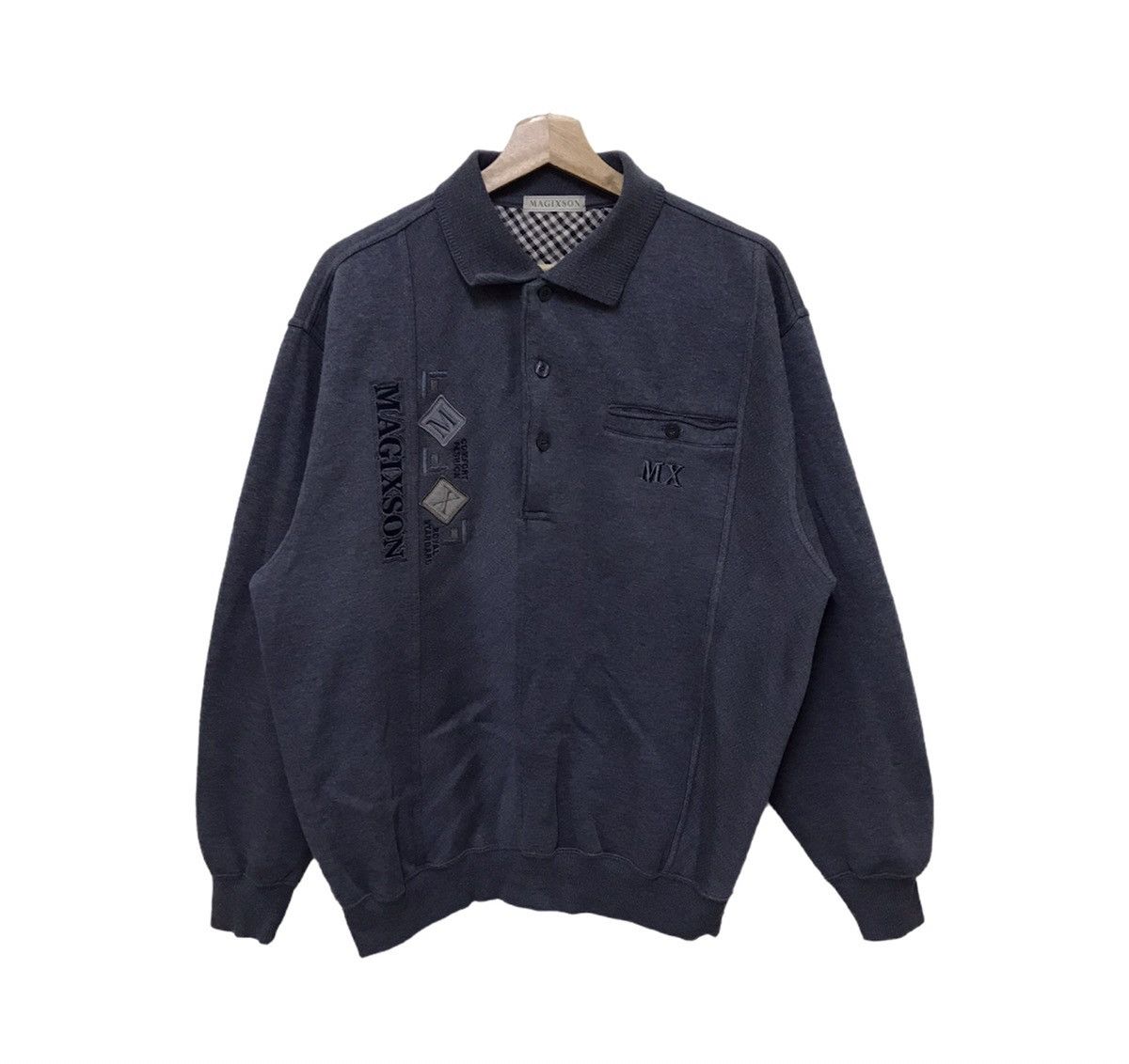 Magixson Sweatshirt Half Button Big Logo