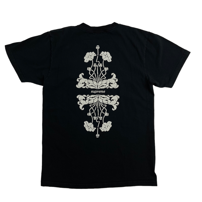 Supreme floral cheap logo tee black