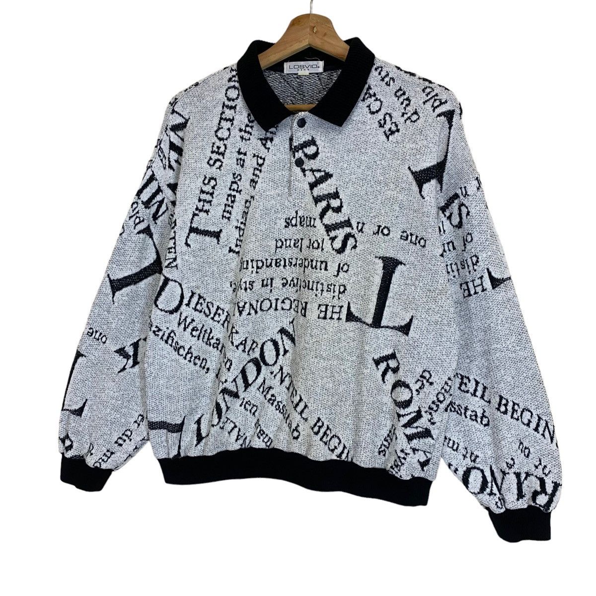Designer × Vintage Vintage 90’s Losvio Men Collar Jumper Losvio Sweatshirts Size US M / EU 48-50 / 2 - 3 Thumbnail