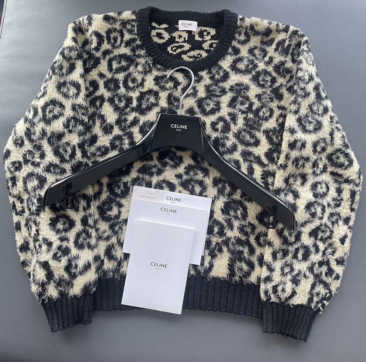 Celine × Hedi Slimane Celine Hedi Slimane Runway Sweater Leopard Size US M / EU 48-50 / 2 - 15 Thumbnail