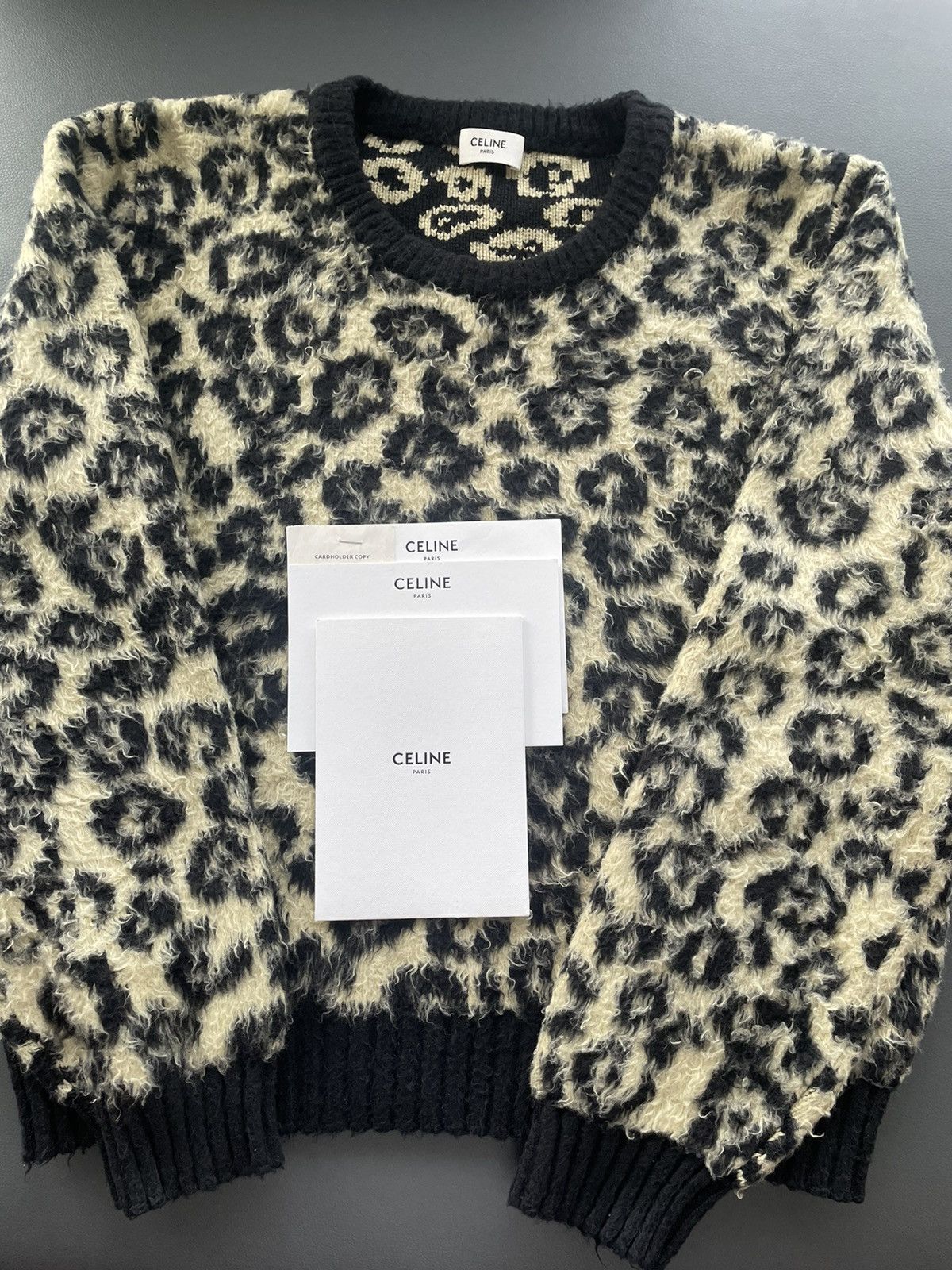 Celine × Hedi Slimane Celine Hedi Slimane Runway Sweater Leopard Size US M / EU 48-50 / 2 - 17 Thumbnail