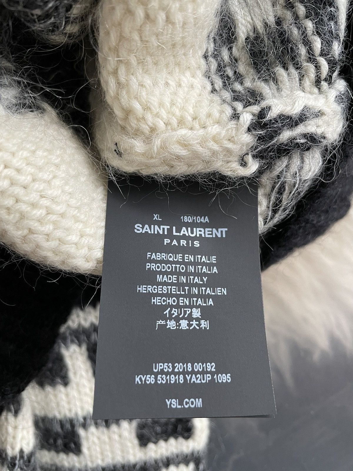 Hedi Slimane × Saint Laurent Paris × Yves Saint Laurent Rare $1,450 Value Super Runway Col Rond Graphic Sweater New Size US L / EU 52-54 / 3 - 4 Thumbnail