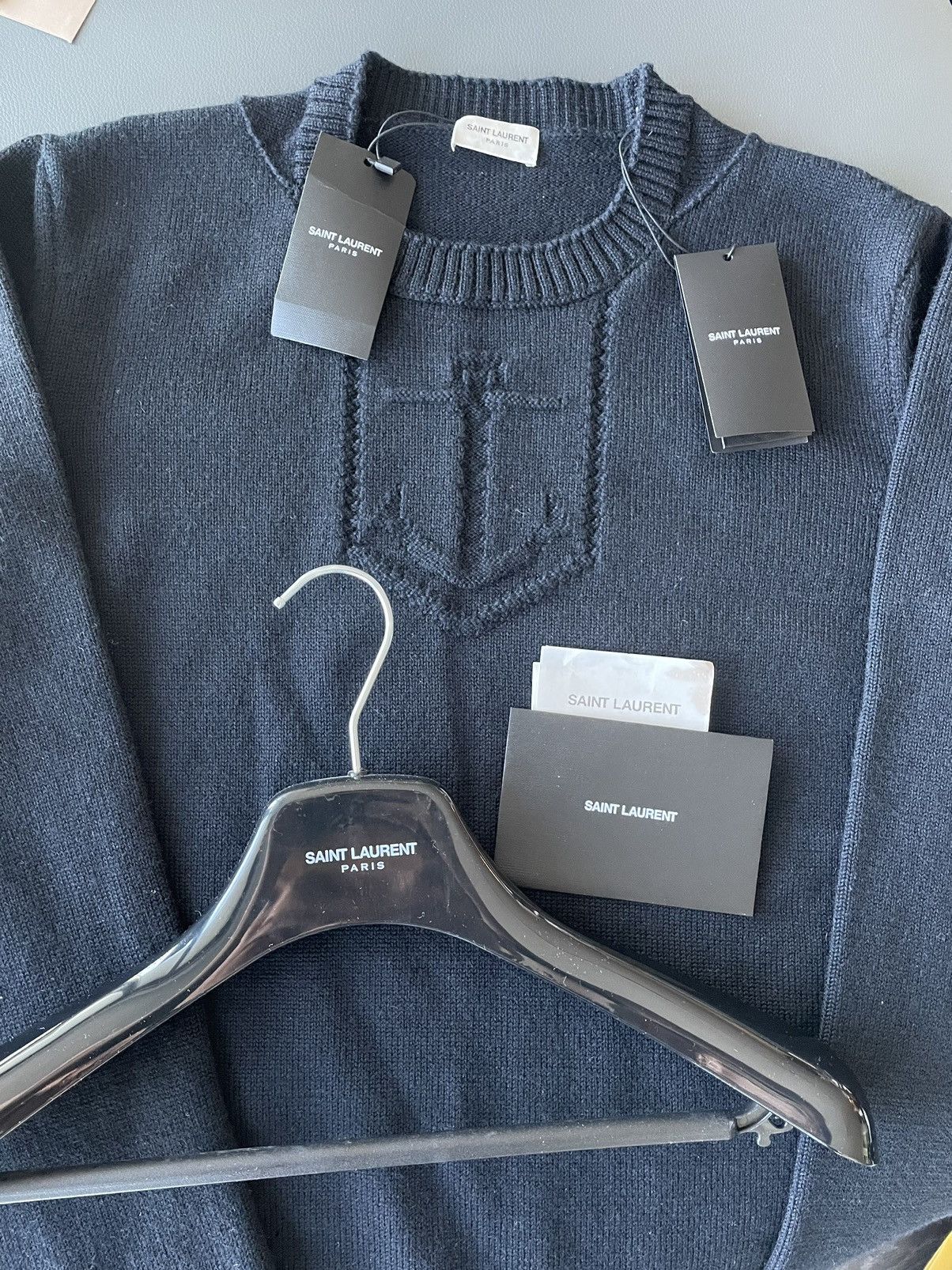 Saint Laurent Paris × Yves Saint Laurent Limited Brand New Runway Virgin Wool University Sweater Size US XL / EU 56 / 4 - 3 Thumbnail