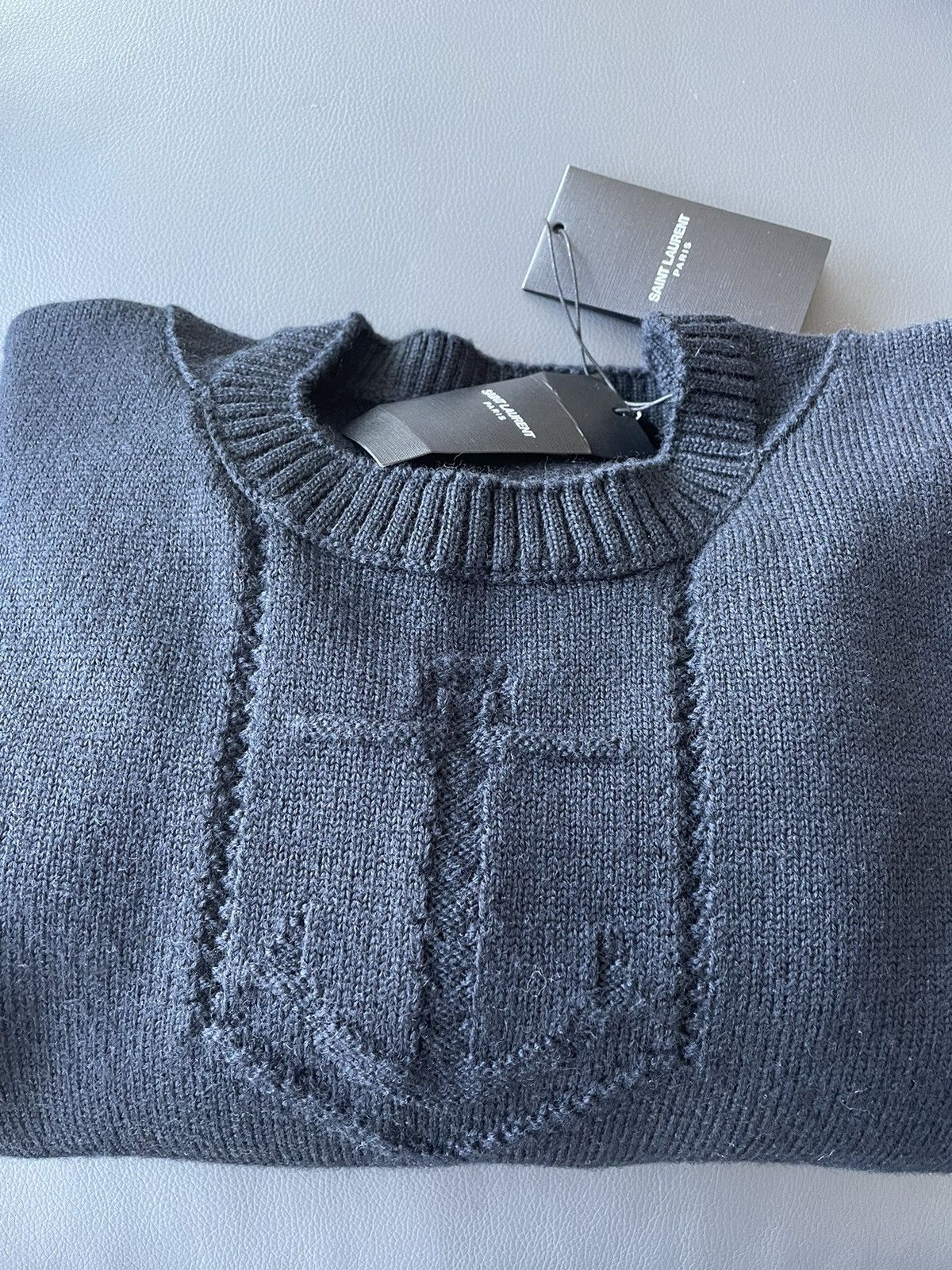 Saint Laurent Paris × Yves Saint Laurent Limited Brand New Runway Virgin Wool University Sweater Size US XL / EU 56 / 4 - 20 Thumbnail