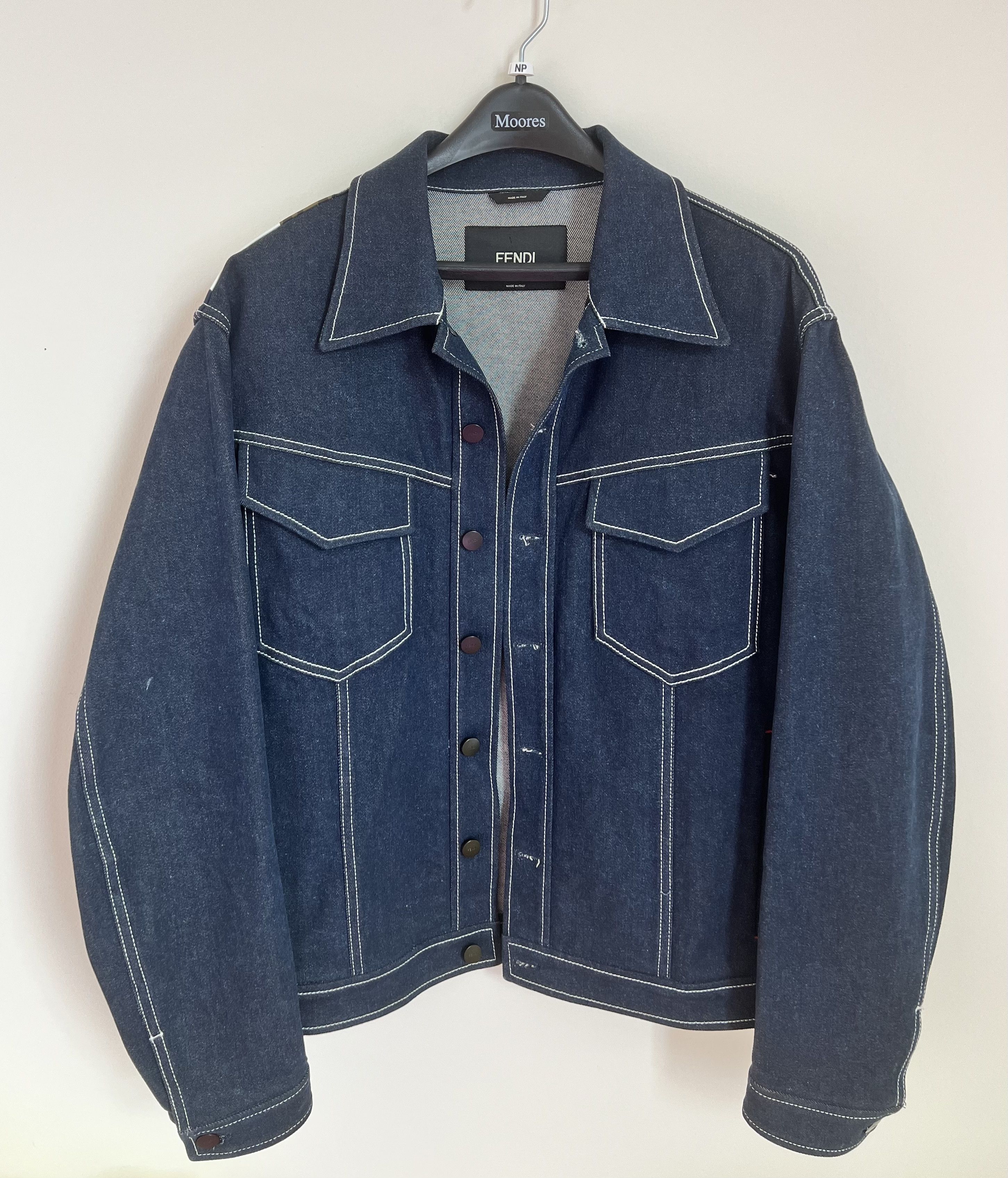 Fendi Fendi x Fila Men s Mania Denim Jacket in Dark Blue Grailed