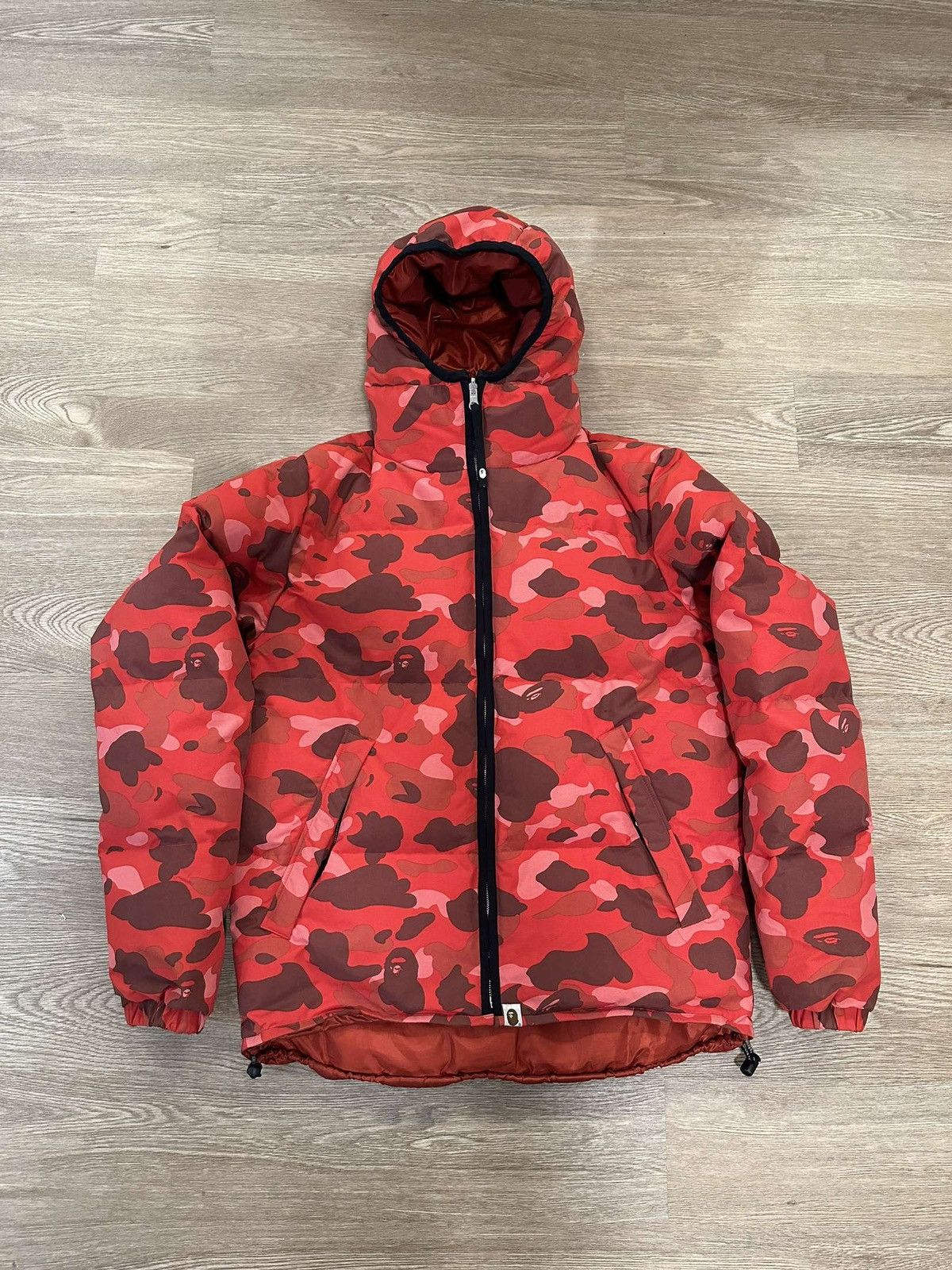 2006 Bape red camo reversible puffer down jacket