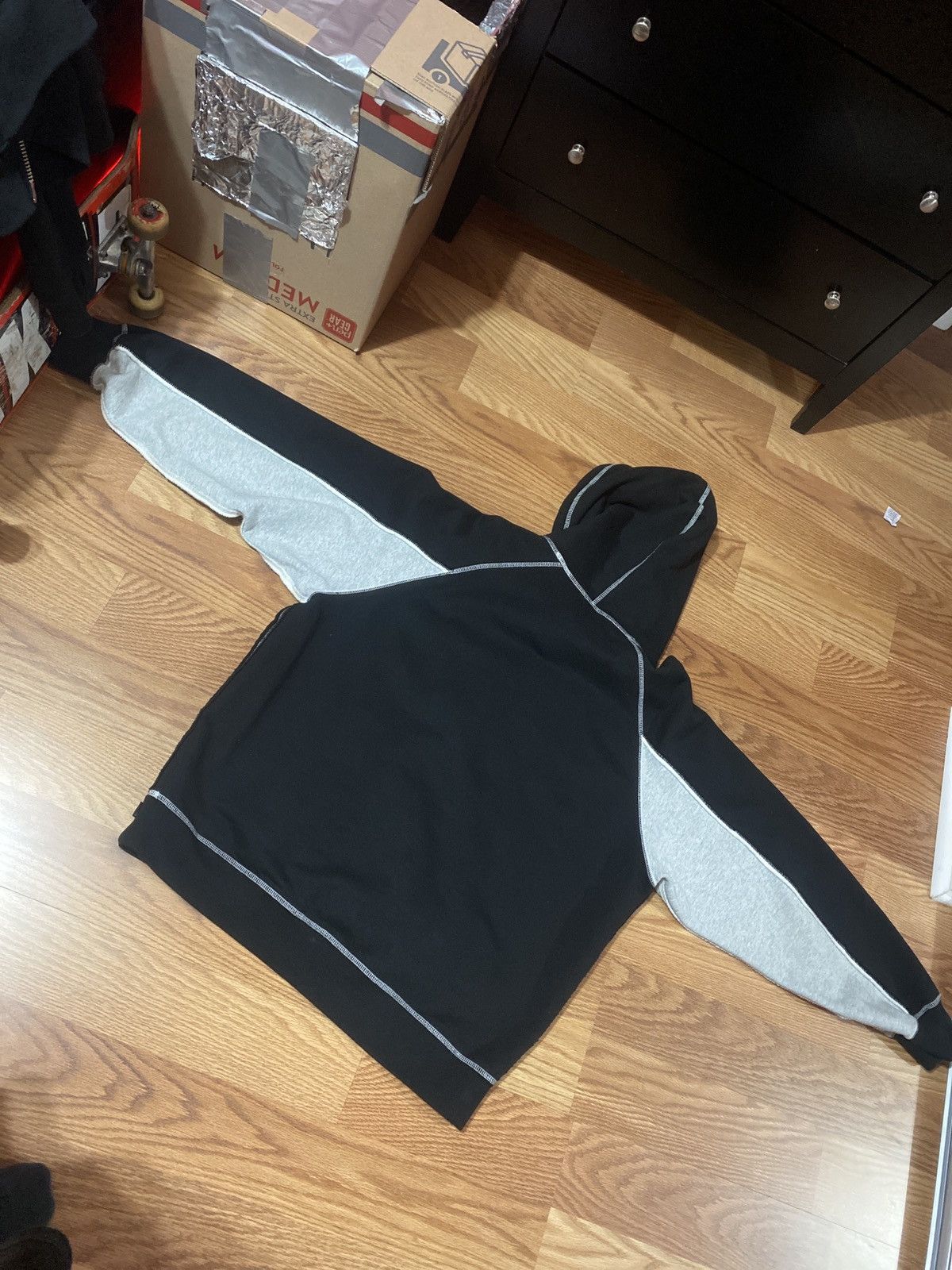 Supreme Supreme paneled script hooded sweatshirt | Grailed