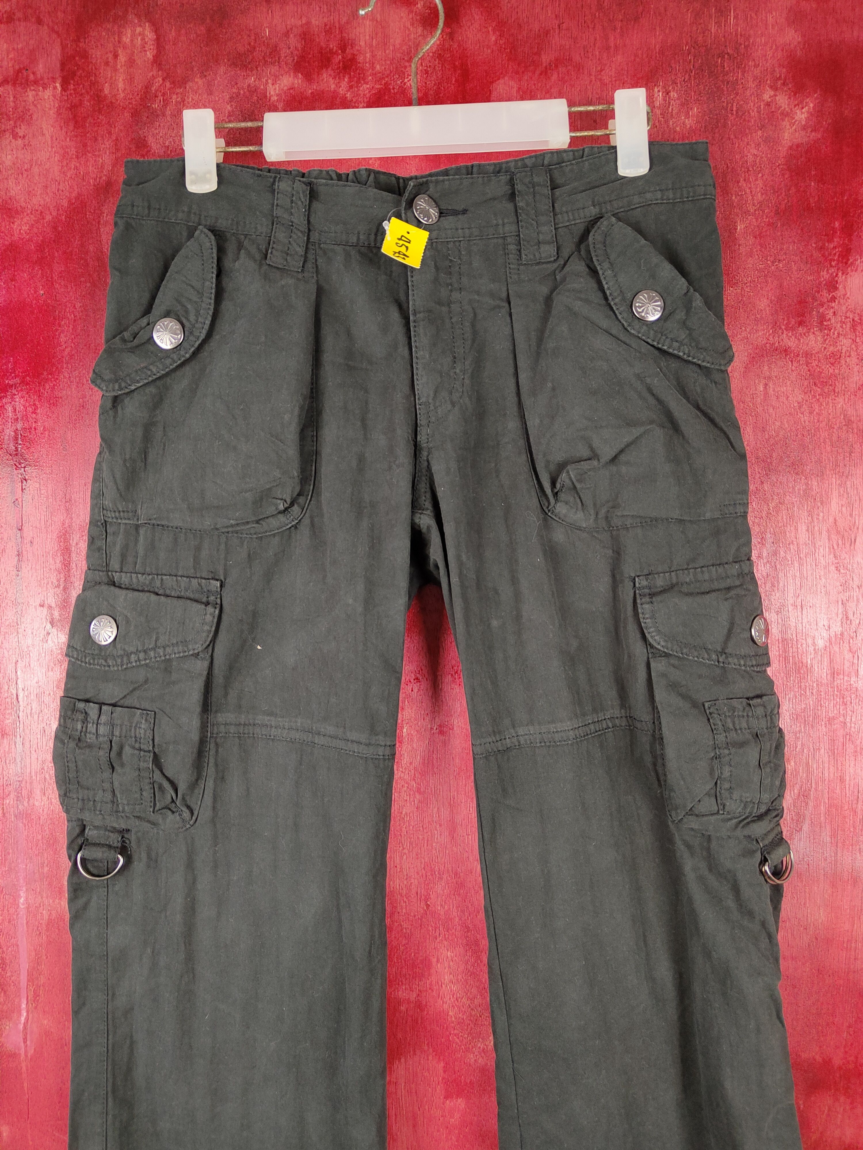 Japanese Brand DL Japan multipocket tactical Black cargo Pants #4543 Size 28" / US 6 / IT 42 - 2 Thumbnail