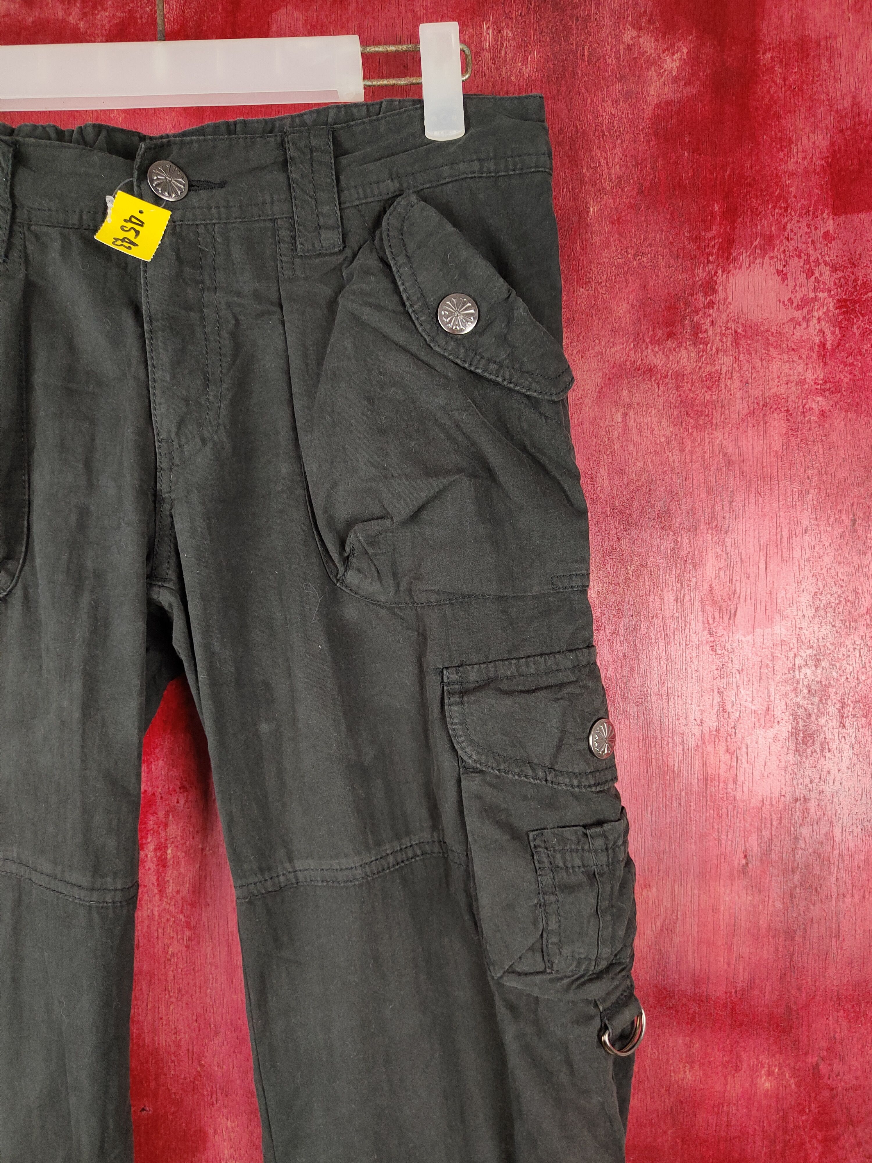 Japanese Brand DL Japan multipocket tactical Black cargo Pants #4543 Size 28" / US 6 / IT 42 - 4 Thumbnail