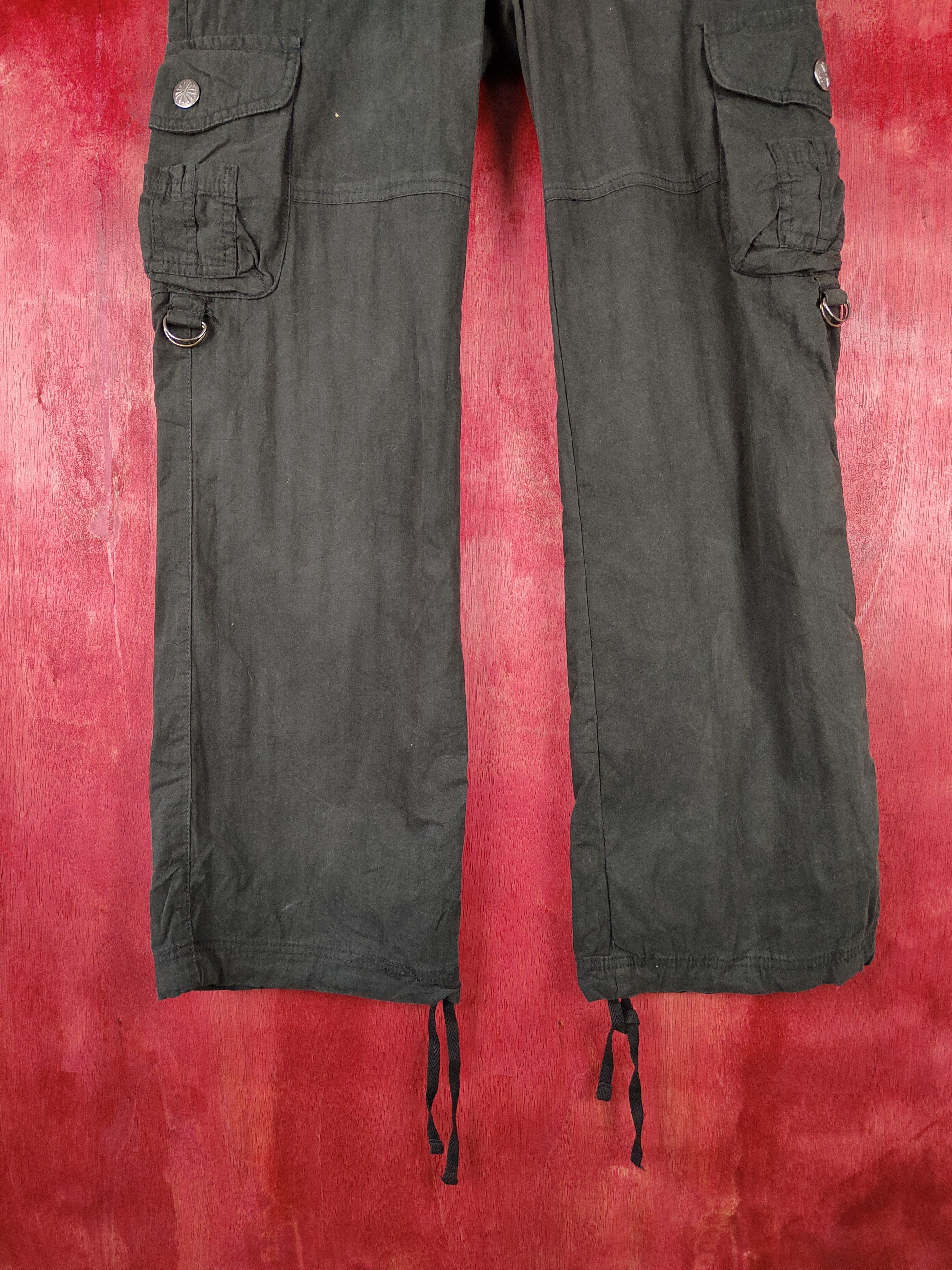 Japanese Brand DL Japan multipocket tactical Black cargo Pants #4543 Size 28" / US 6 / IT 42 - 3 Thumbnail