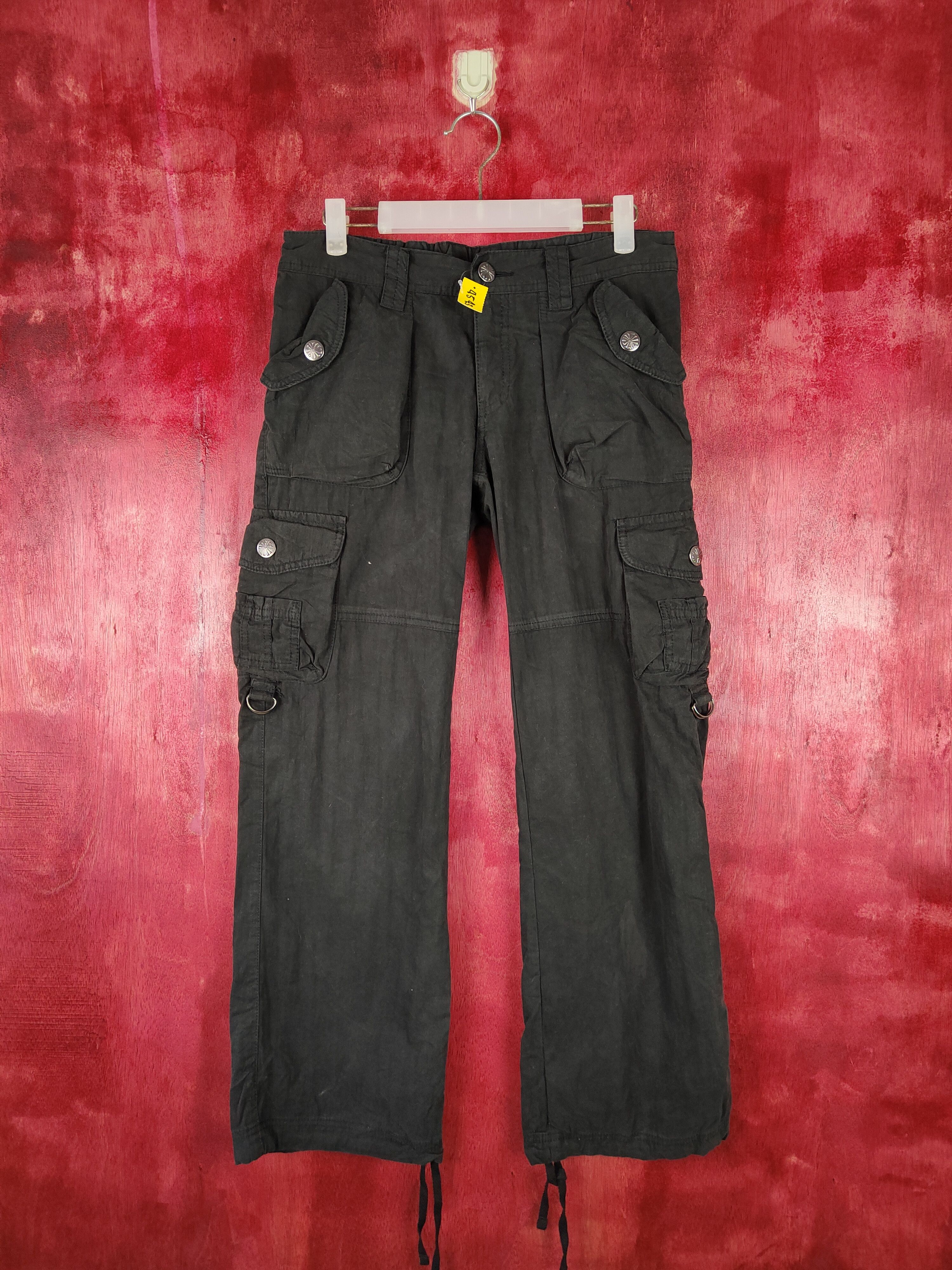 Japanese Brand DL Japan multipocket tactical Black cargo Pants #4543 Size 28" / US 6 / IT 42 - 1 Thumbnail