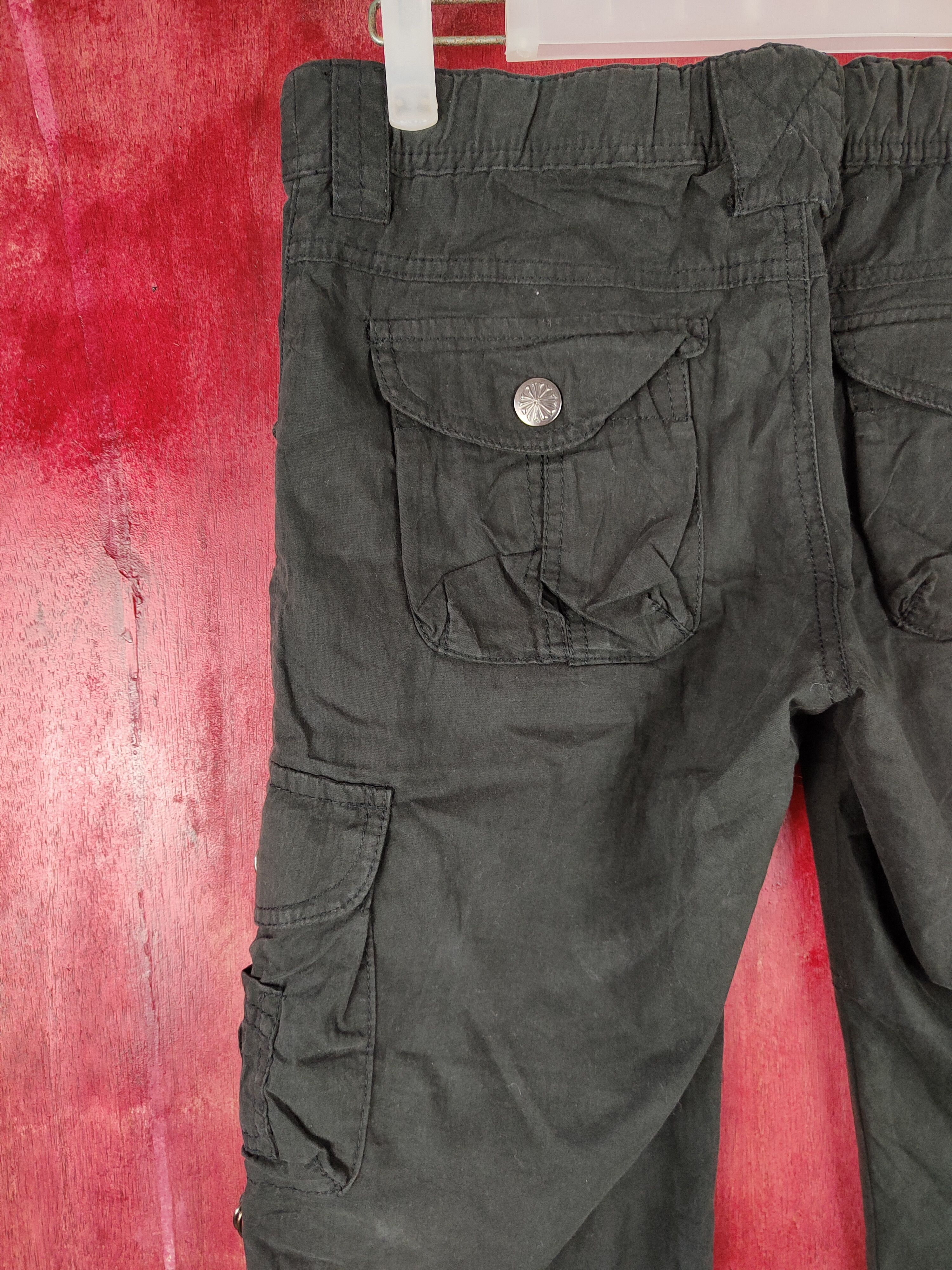 Japanese Brand DL Japan multipocket tactical Black cargo Pants #4543 Size 28" / US 6 / IT 42 - 11 Thumbnail