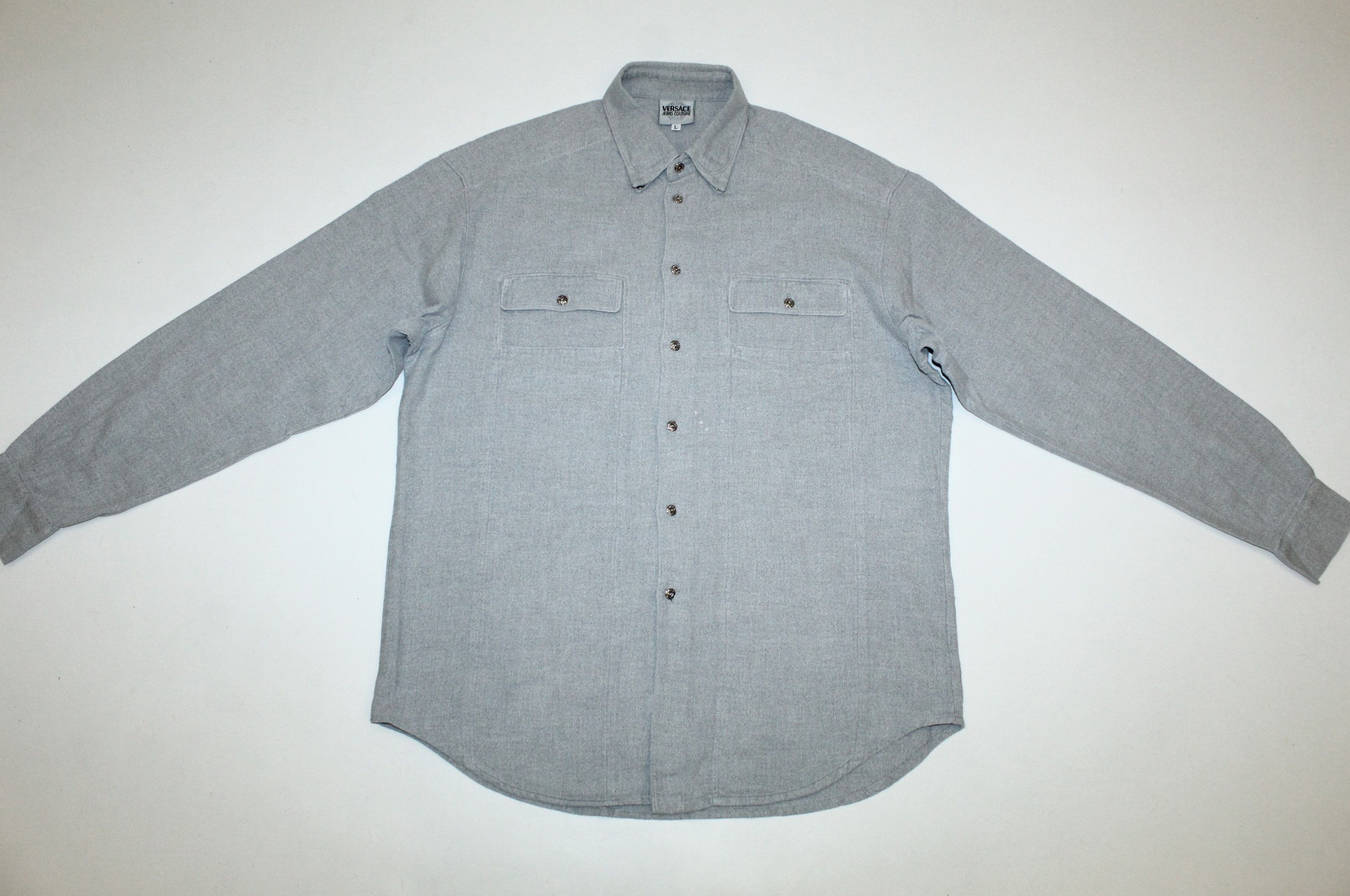 Versace VTG💥 Versace Rugged flannel Moleskine button down Shirt Size US L / EU 52-54 / 3 - 4 Thumbnail