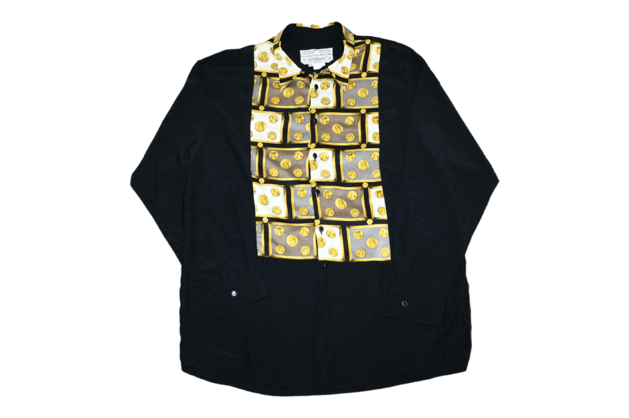 Arts & Science 80's Le Garage Paris Baroque Rayon Silk Tuxedo Shirt Size US XL / EU 56 / 4 - 1 Thumbnail