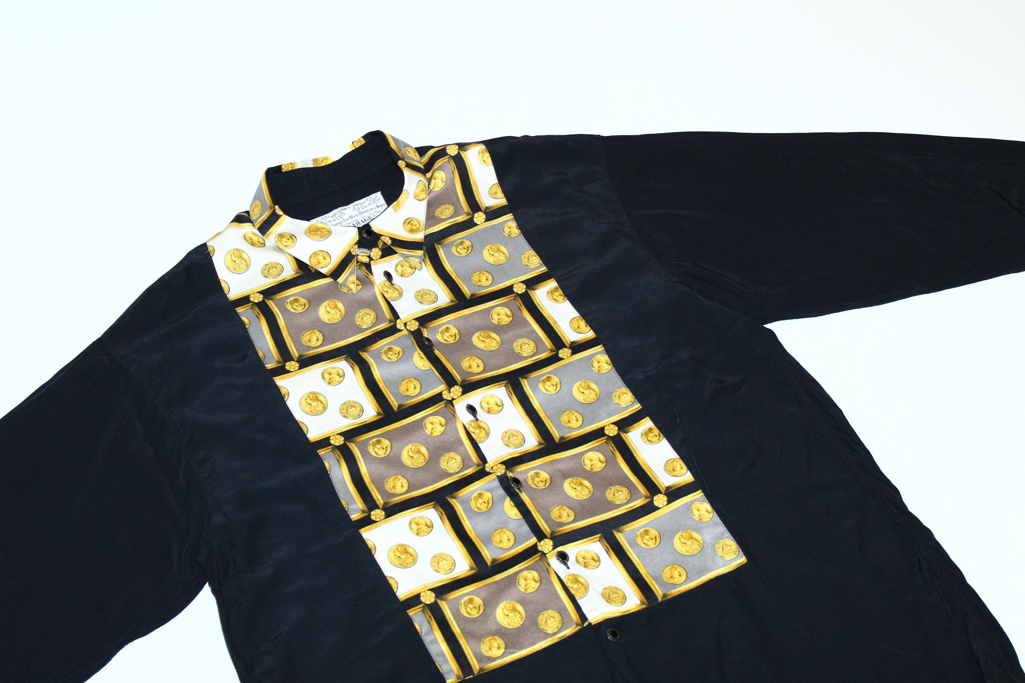 Arts & Science 80's Le Garage Paris Baroque Rayon Silk Tuxedo Shirt Size US XL / EU 56 / 4 - 3 Thumbnail