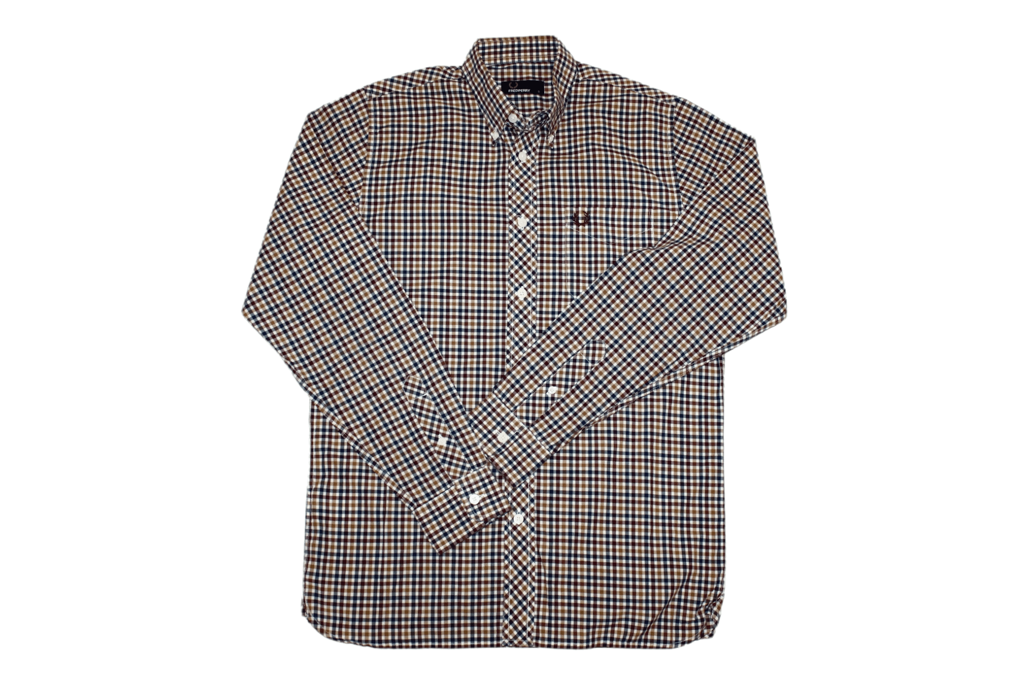 Fred Perry Logo Embroid Double Check Button down Shirt