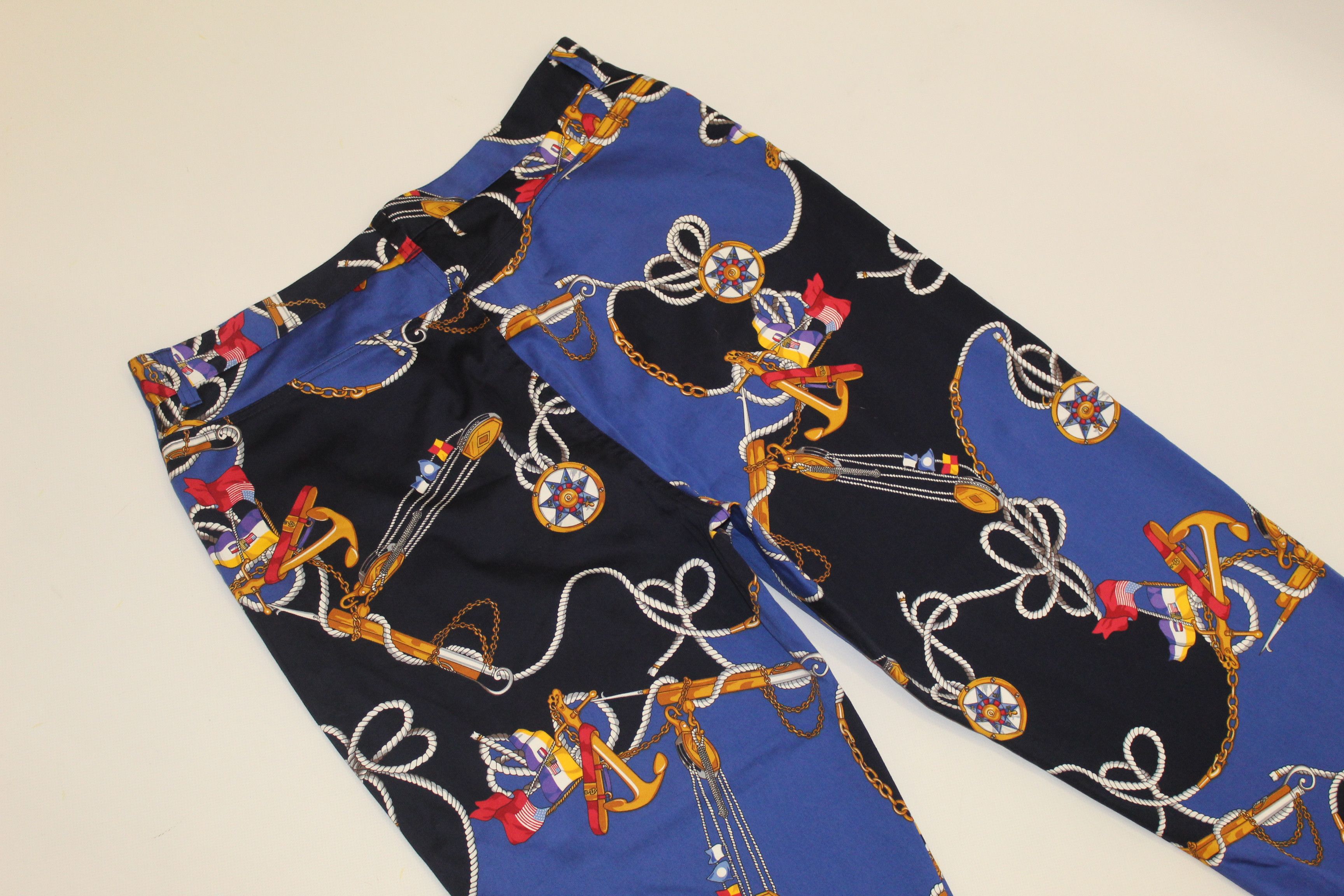 Lauren Ralph Lauren VTG💥Lauren R.L. USA Nautical Sailing Printed Cropped Pants Size US 34 / EU 50 - 5 Thumbnail