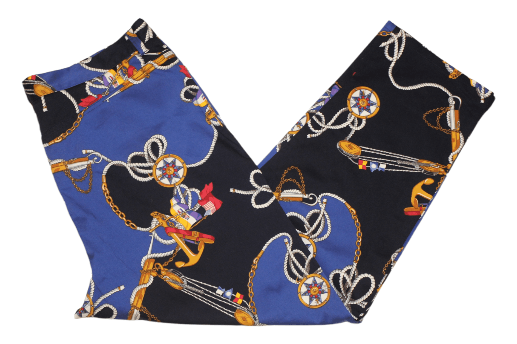Lauren Ralph Lauren VTG💥Lauren R.L. USA Nautical Sailing Printed Cropped Pants Size US 34 / EU 50 - 1 Thumbnail