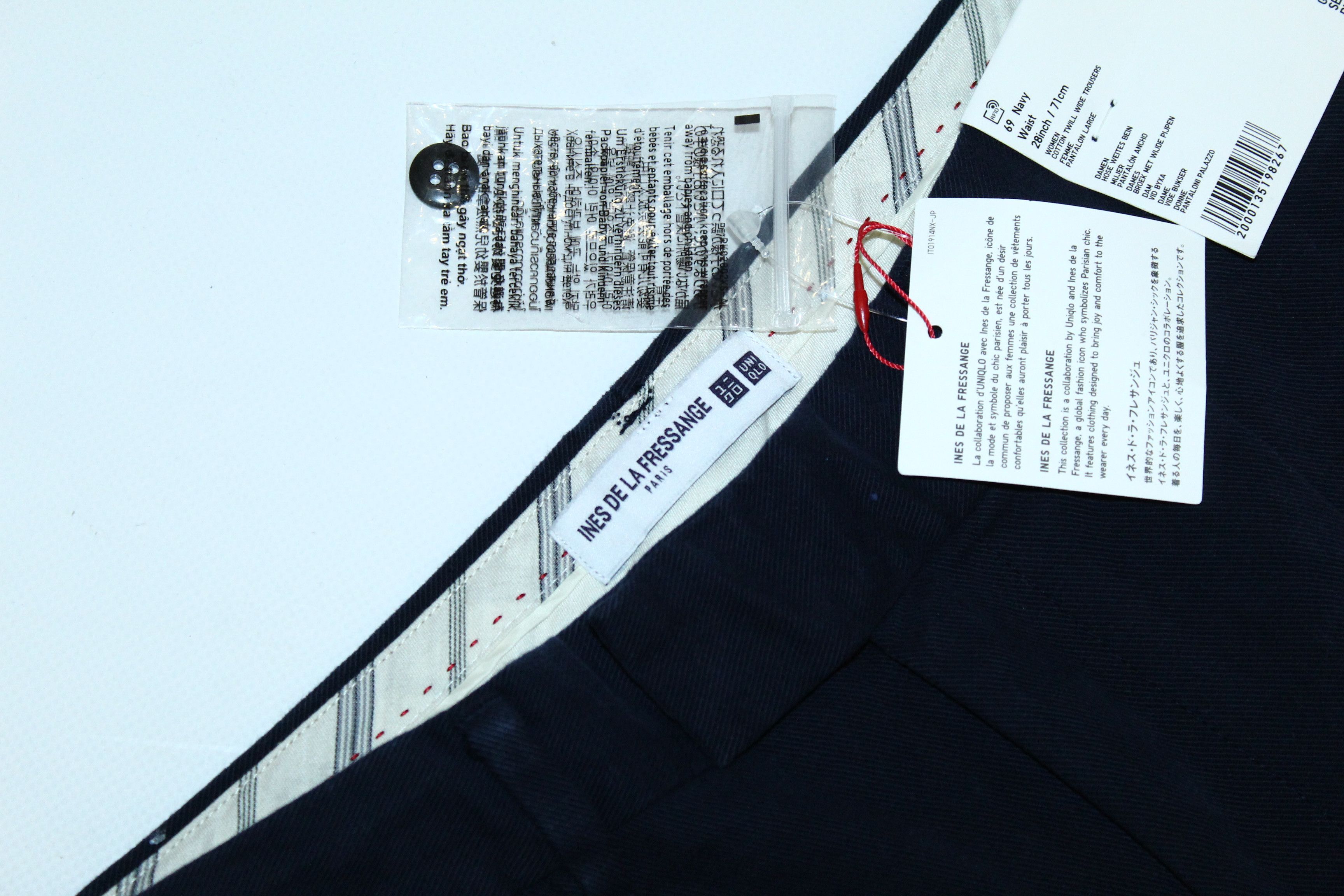 Japanese Brand Ines De La Fressange Paris x UniQlo Twill Wide Leg Pants Size 28" / US 6 / IT 42 - 5 Thumbnail