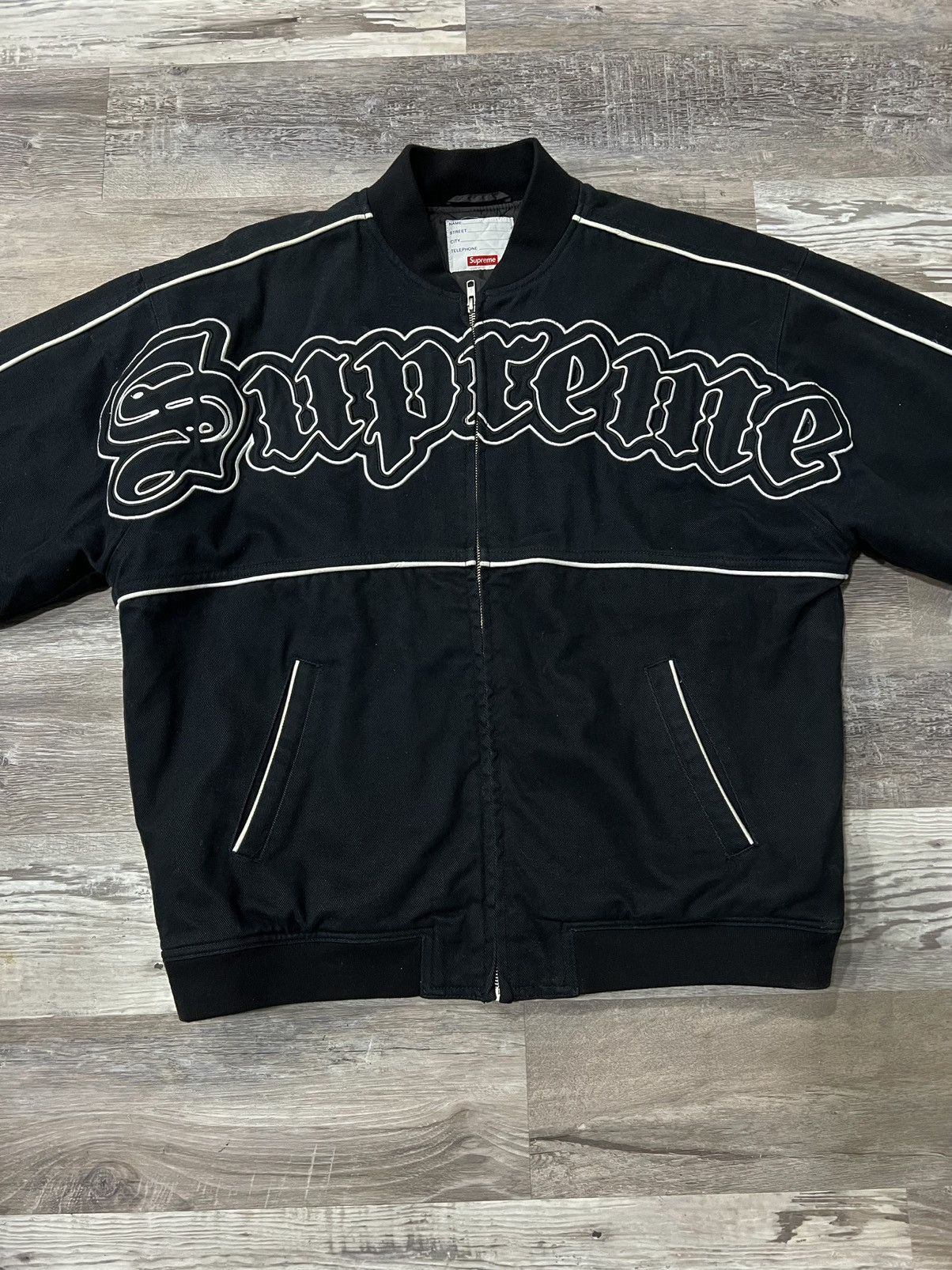 Supreme Supreme Twill Old English Varsity Jacket | Grailed