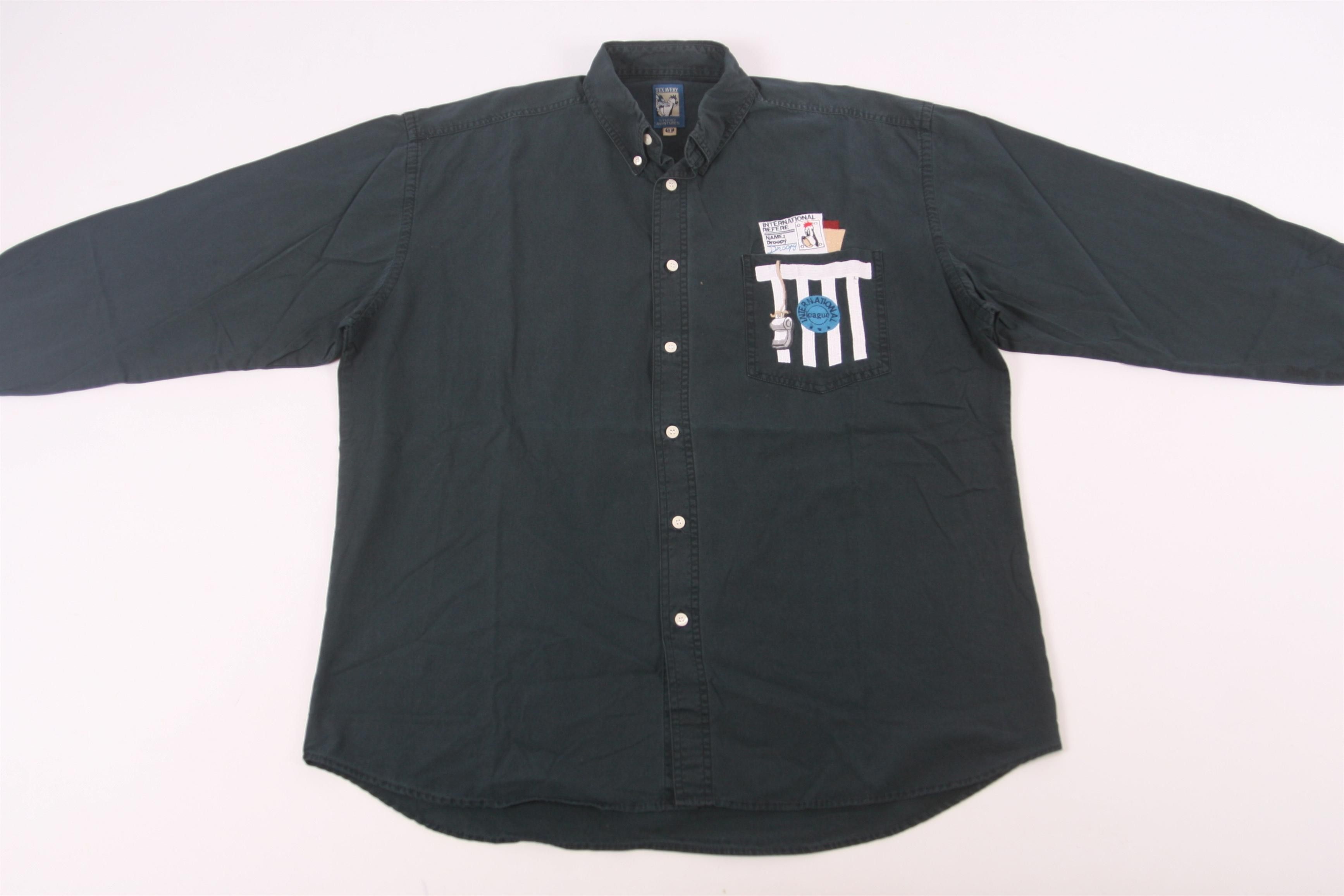 Cartoon Network RARE💥 Tex Avery Studio Aventures 1998 DROOPY denim Shirt Size US XL / EU 56 / 4 - 7 Thumbnail