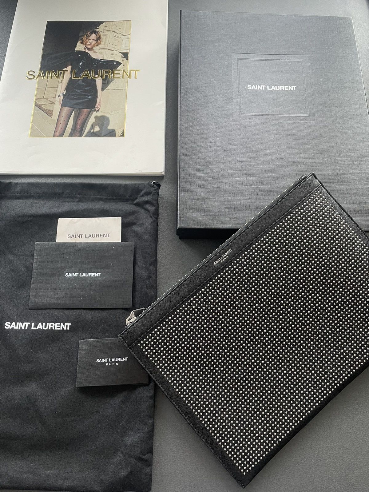 Hedi Slimane × Saint Laurent Paris × Yves Saint Laurent Brand NEW Saint Laurent Runway Leather Bag with Studs Size ONE SIZE - 14 Thumbnail