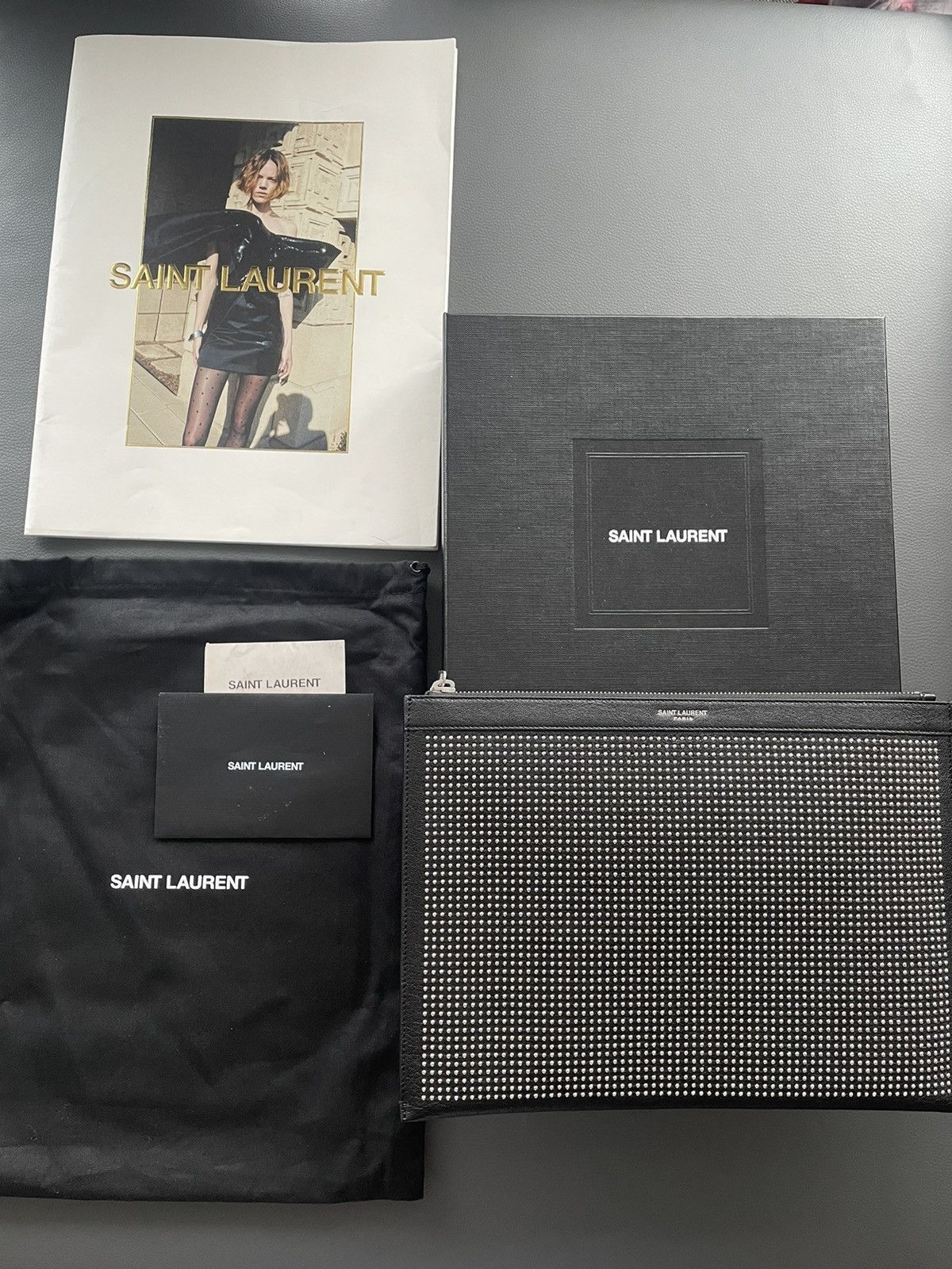 Hedi Slimane × Saint Laurent Paris × Yves Saint Laurent Brand NEW Saint Laurent Runway Leather Bag with Studs Size ONE SIZE - 17 Thumbnail