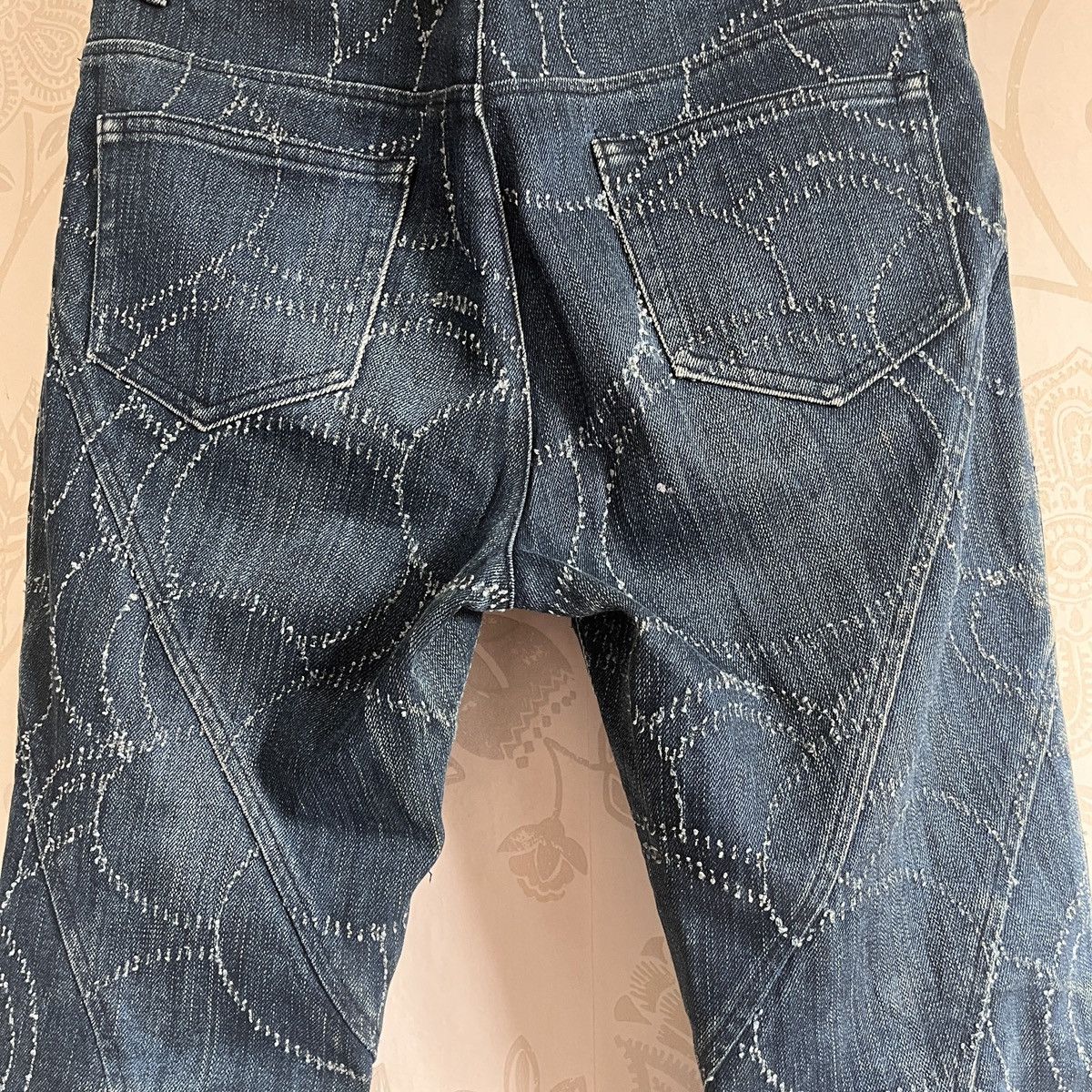 Designer × Japanese Brand Sashiko Cendree Pattern Denim Jeans Designer Size US 29 - 12 Thumbnail