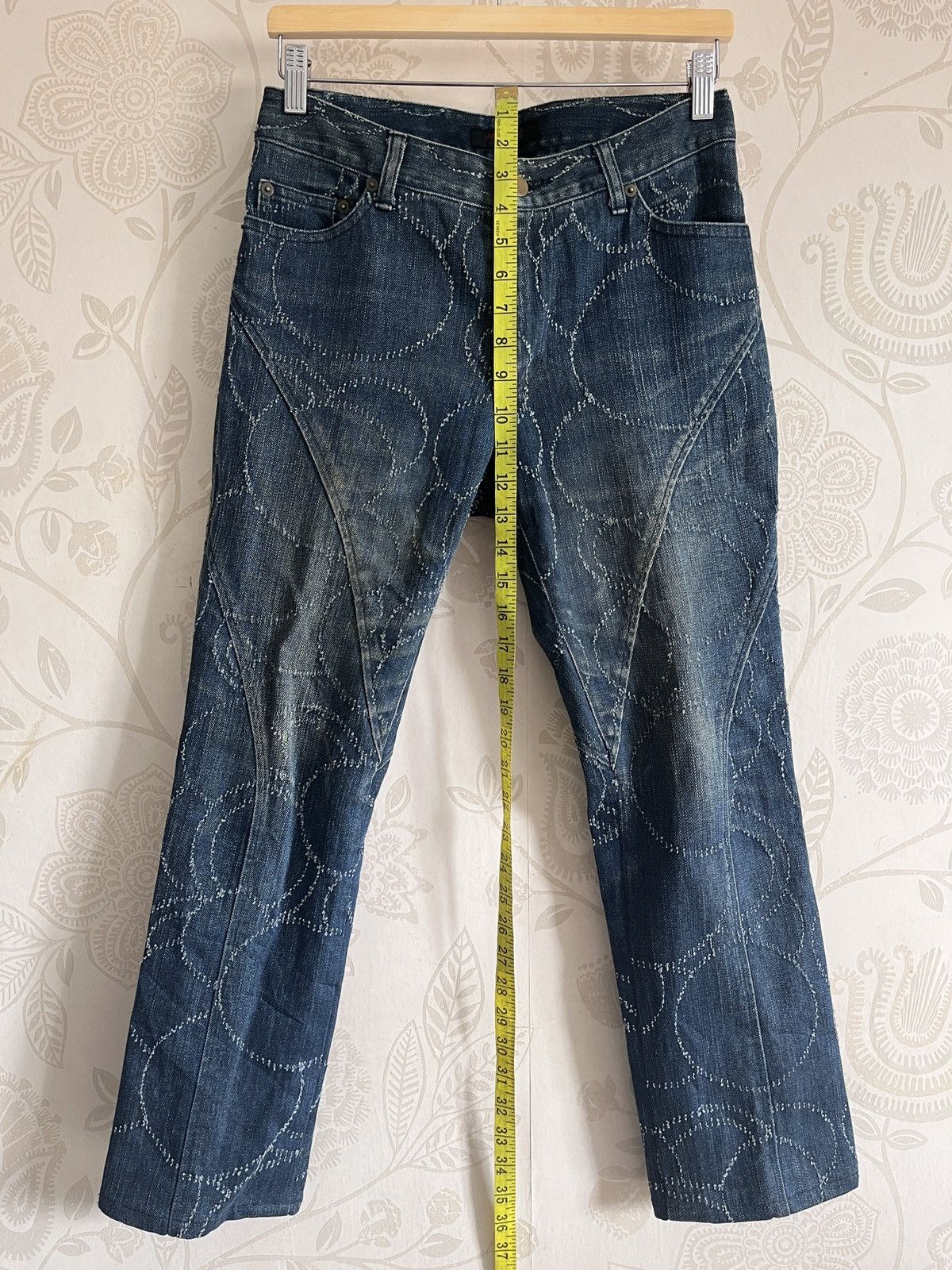 Designer × Japanese Brand Sashiko Cendree Pattern Denim Jeans Designer Size US 29 - 2 Thumbnail