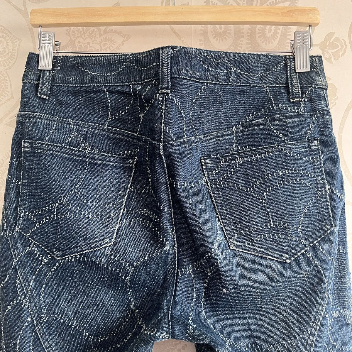 Designer × Japanese Brand Sashiko Cendree Pattern Denim Jeans Designer Size US 29 - 20 Thumbnail
