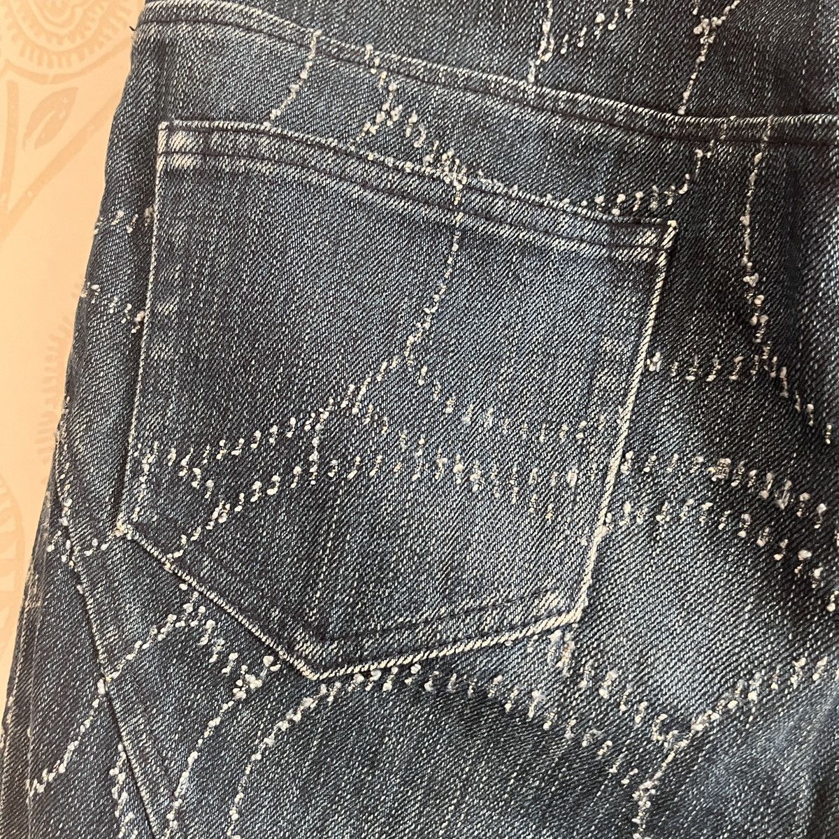 Designer × Japanese Brand Sashiko Cendree Pattern Denim Jeans Designer Size US 29 - 11 Thumbnail