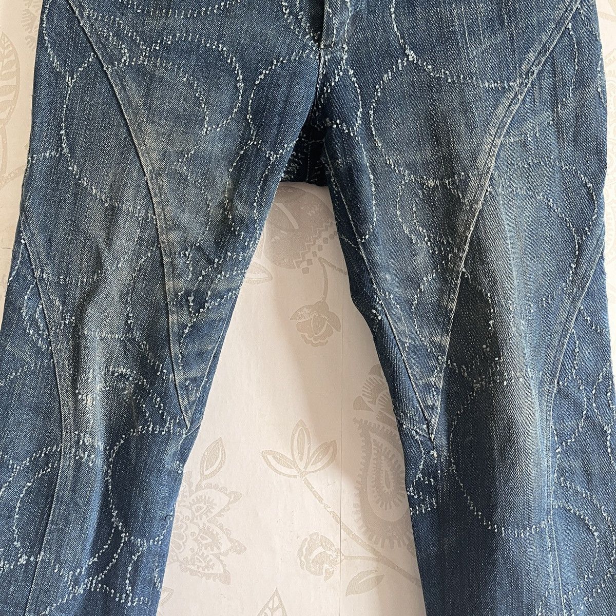 Designer × Japanese Brand Sashiko Cendree Pattern Denim Jeans Designer Size US 29 - 7 Thumbnail