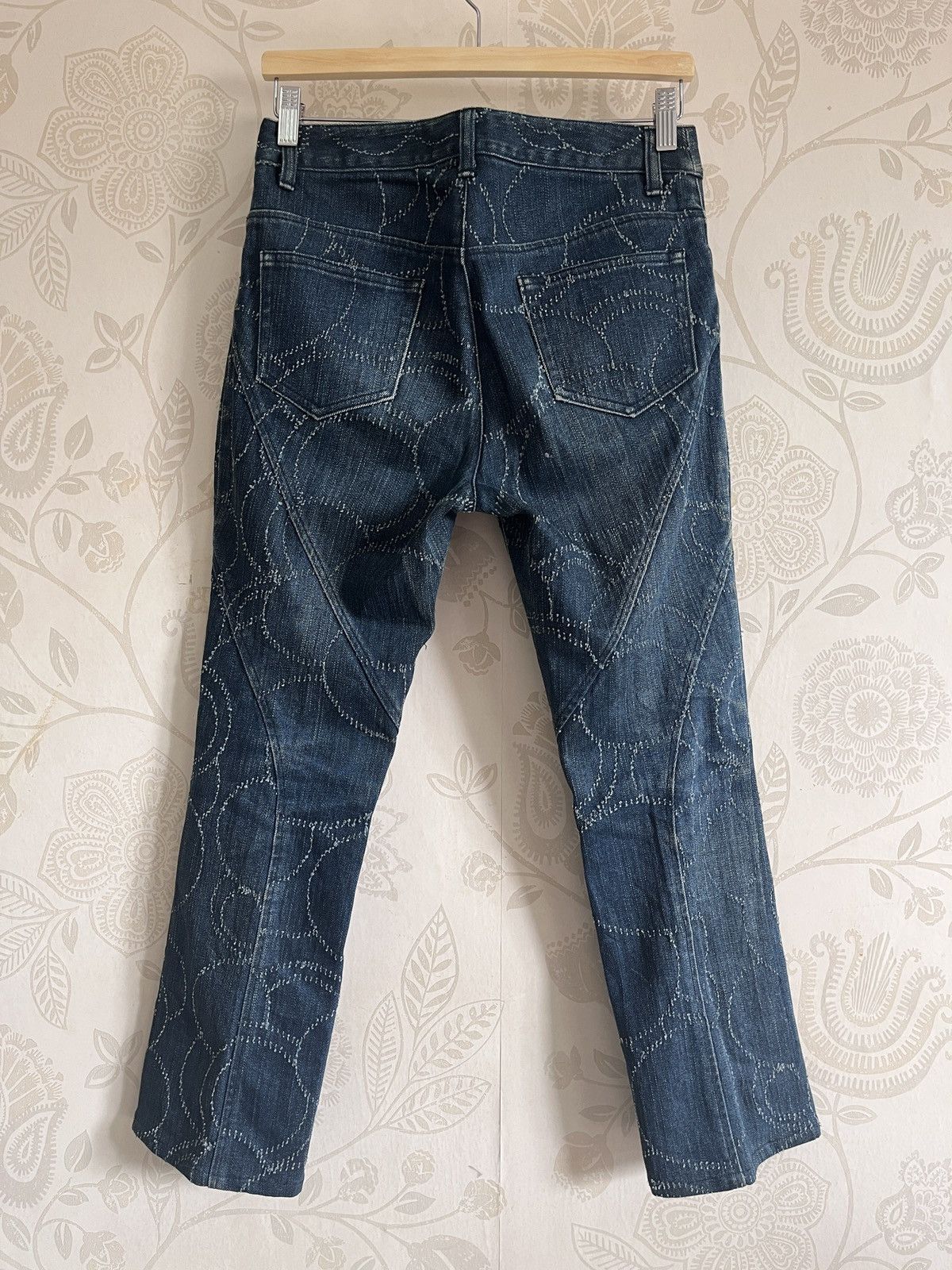 Designer × Japanese Brand Sashiko Cendree Pattern Denim Jeans Designer Size US 29 - 22 Thumbnail