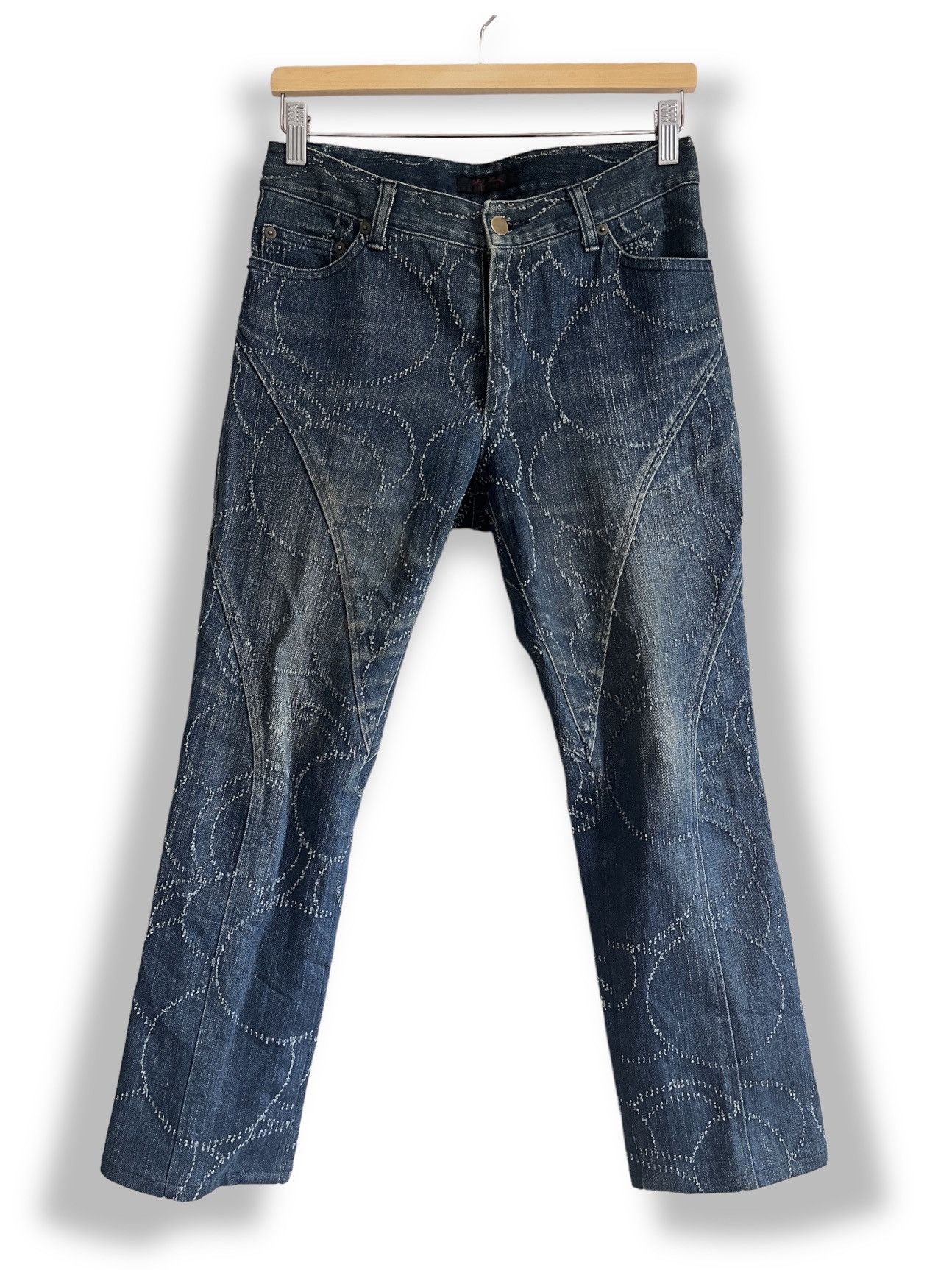 Designer × Japanese Brand Sashiko Cendree Pattern Denim Jeans Designer Size US 29 - 1 Thumbnail