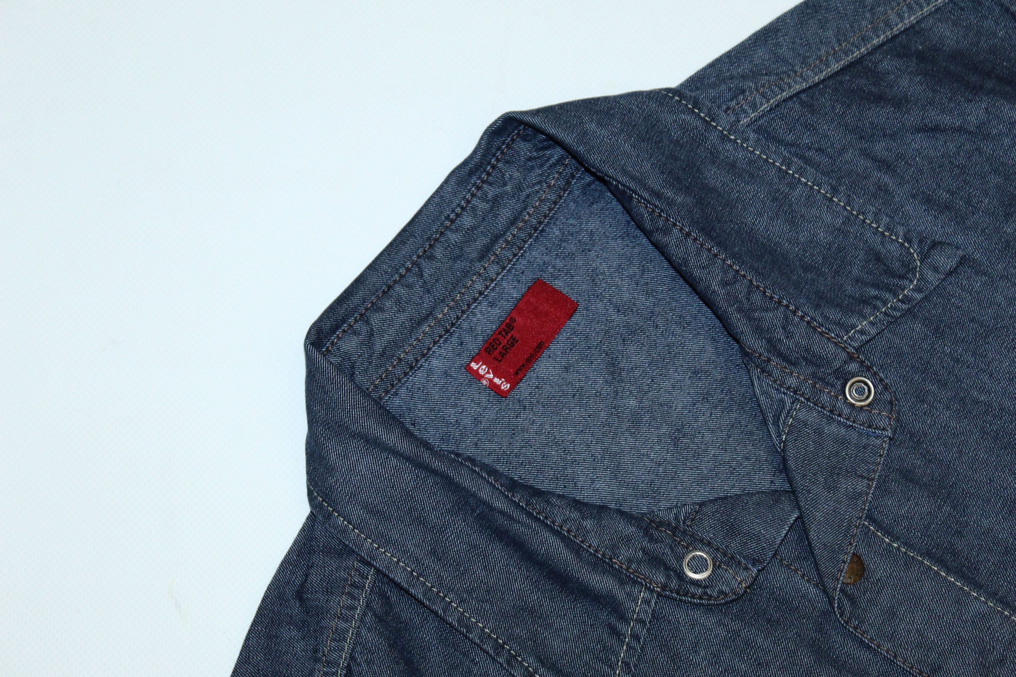 Levi's Vintage Clothing 🔥VTG Levi's Red Tab Arc Sleeves Raw Denim Shirt Size US M / EU 48-50 / 2 - 5 Thumbnail