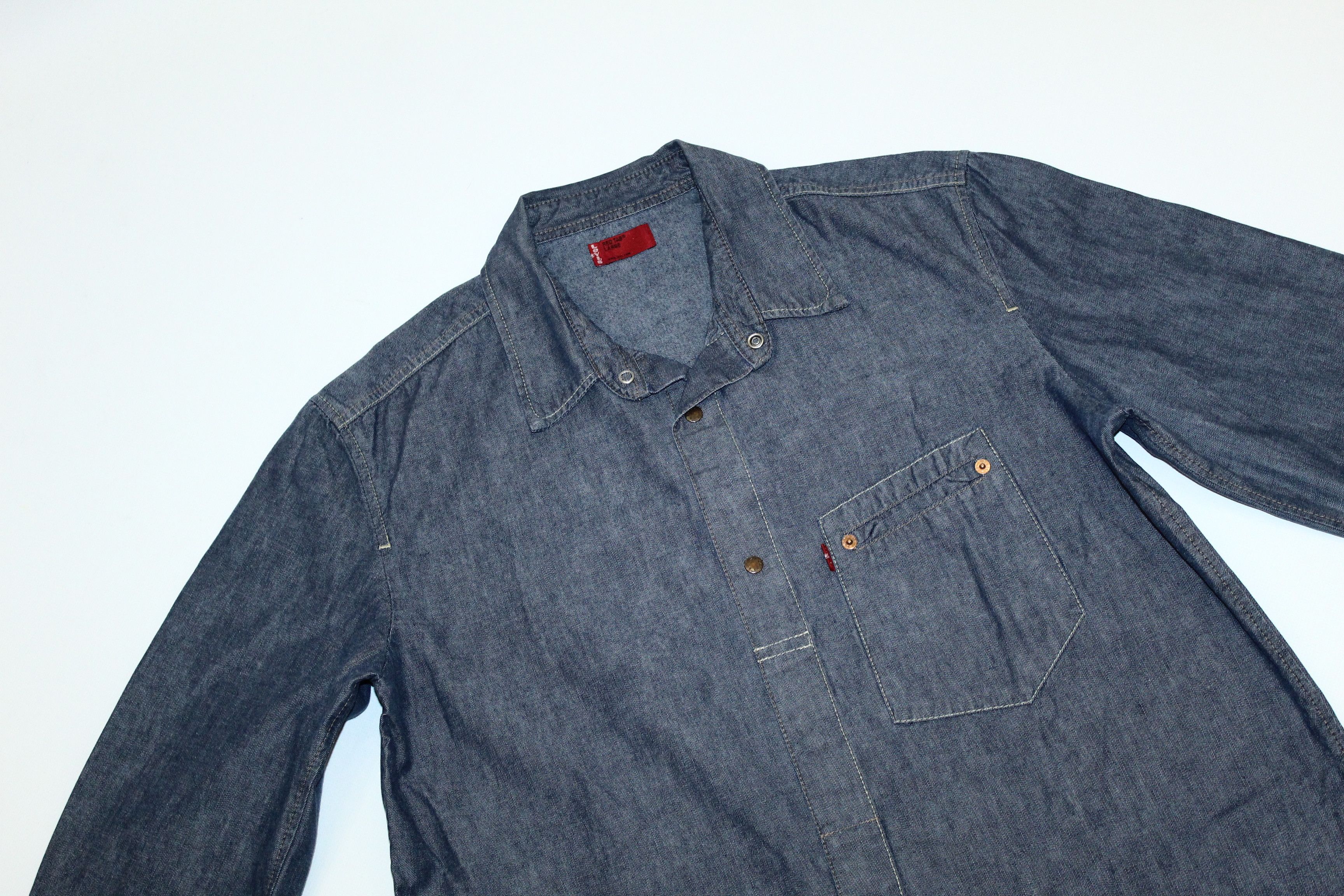 Levi's Vintage Clothing 🔥VTG Levi's Red Tab Arc Sleeves Raw Denim Shirt Size US M / EU 48-50 / 2 - 3 Thumbnail