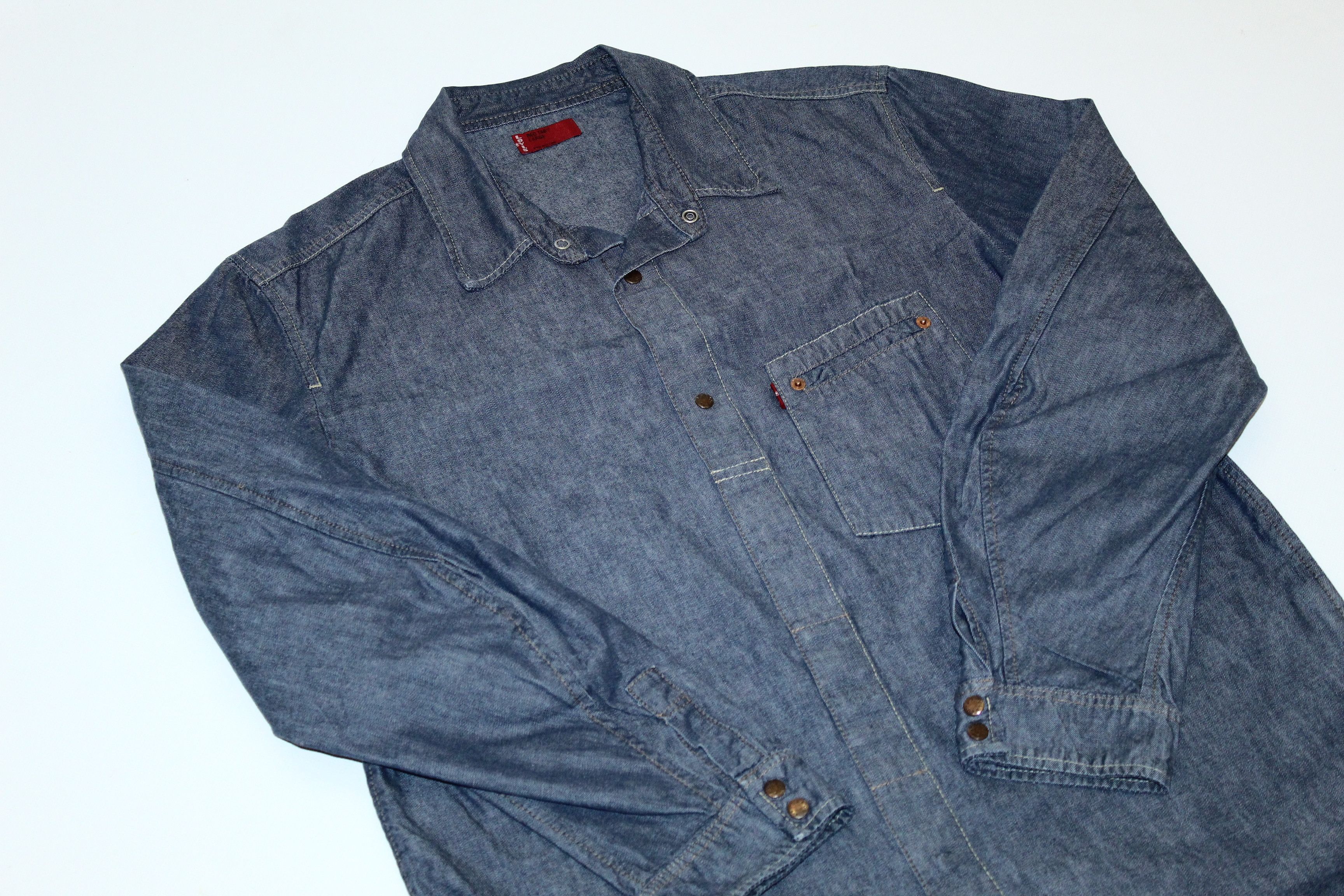 Levi's Vintage Clothing 🔥VTG Levi's Red Tab Arc Sleeves Raw Denim Shirt Size US M / EU 48-50 / 2 - 4 Thumbnail