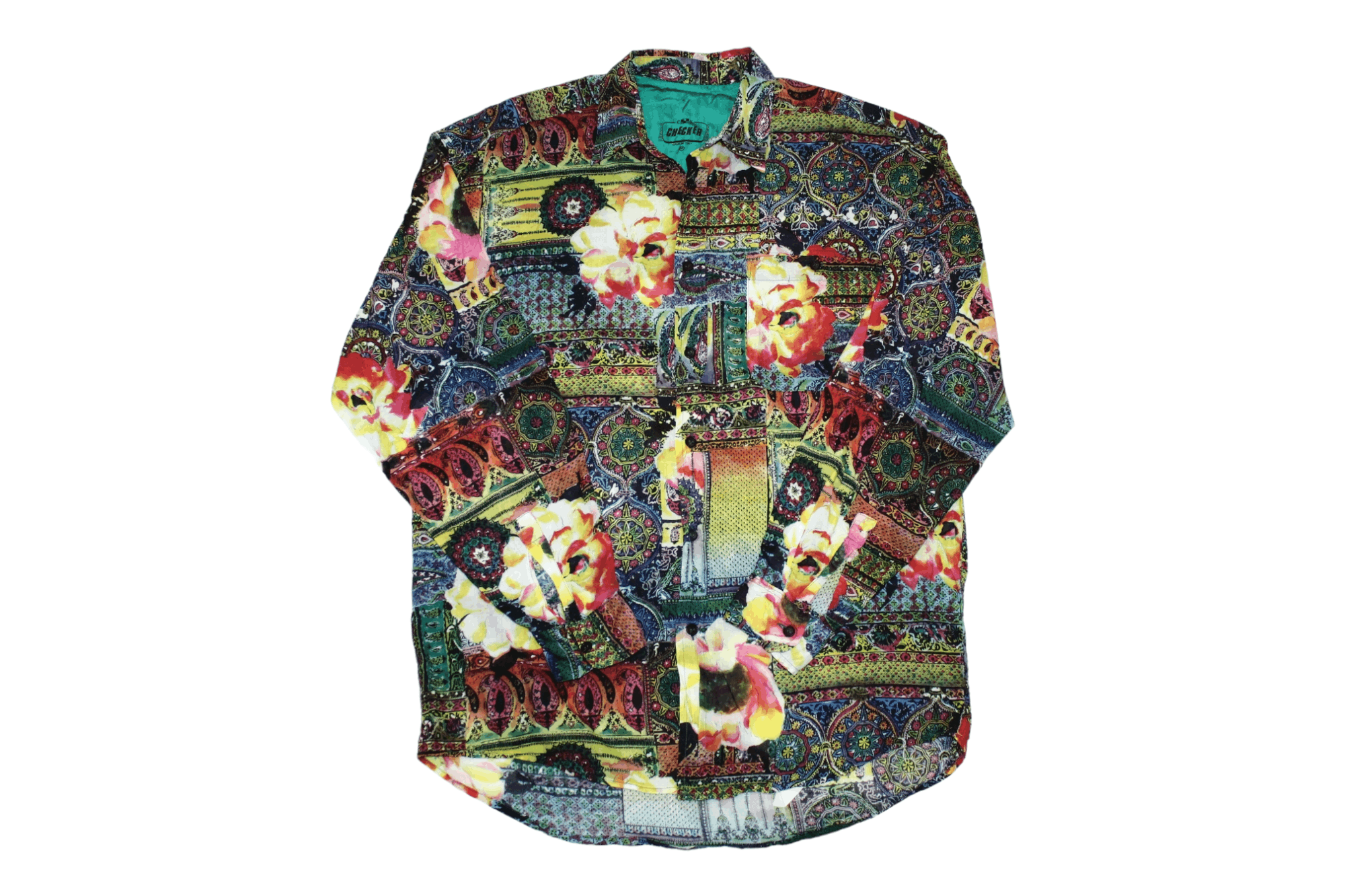 Japanese Brand 💥CHECKER design psychedelic art all over print poplin shirt Size US M / EU 48-50 / 2 - 1 Thumbnail
