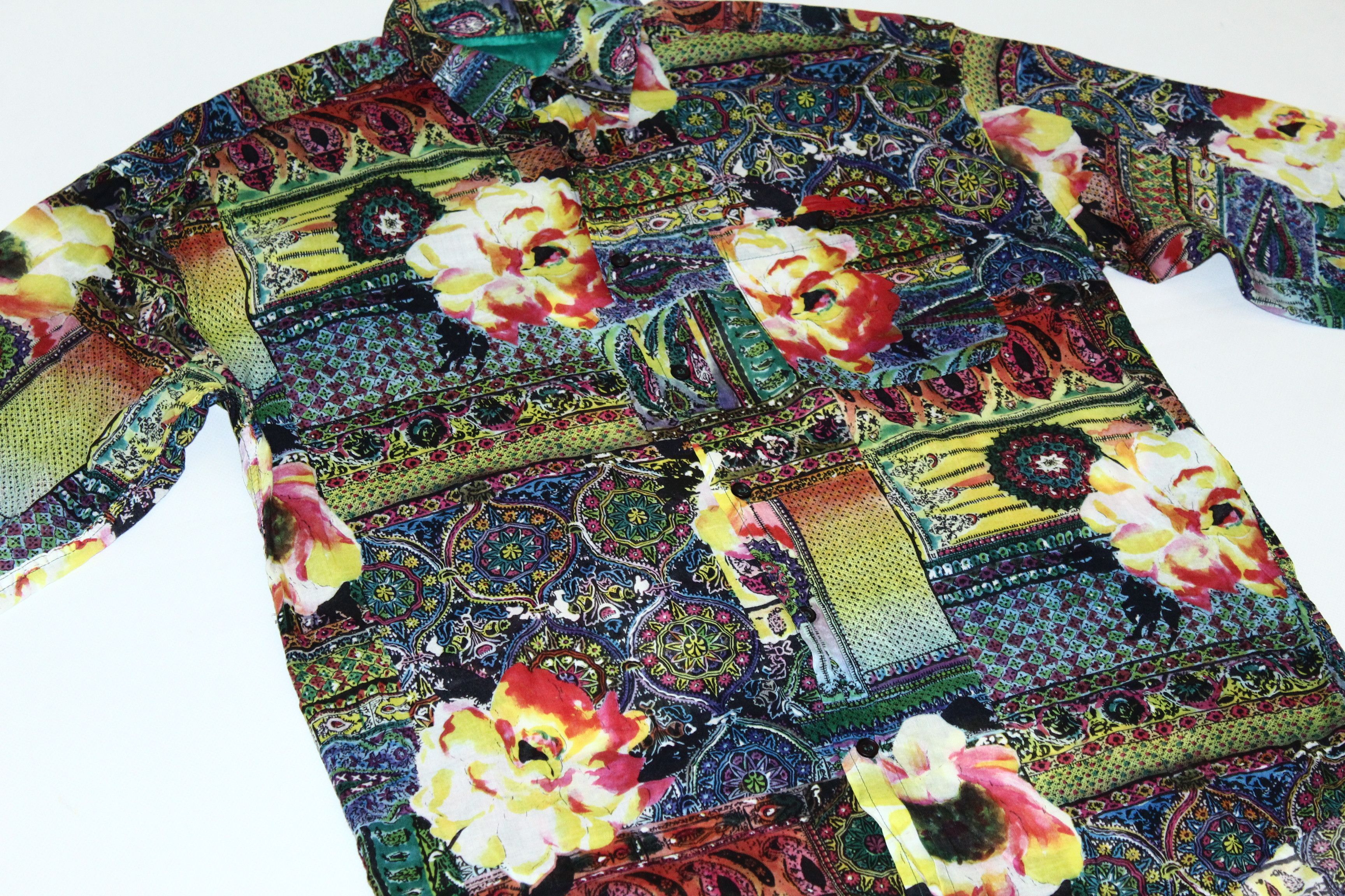 Japanese Brand 💥CHECKER design psychedelic art all over print poplin shirt Size US M / EU 48-50 / 2 - 3 Thumbnail
