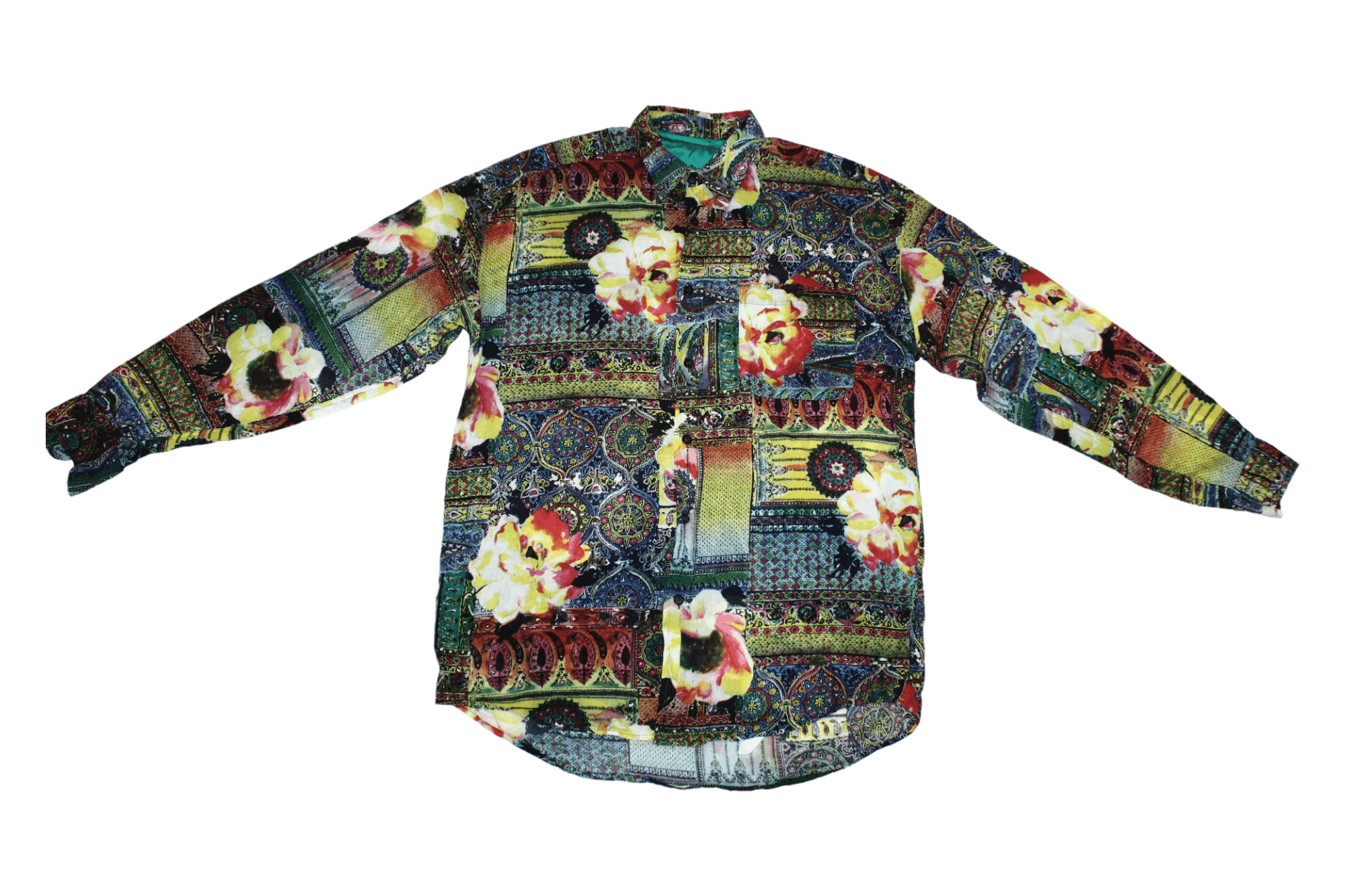 Japanese Brand 💥CHECKER design psychedelic art all over print poplin shirt Size US M / EU 48-50 / 2 - 4 Thumbnail
