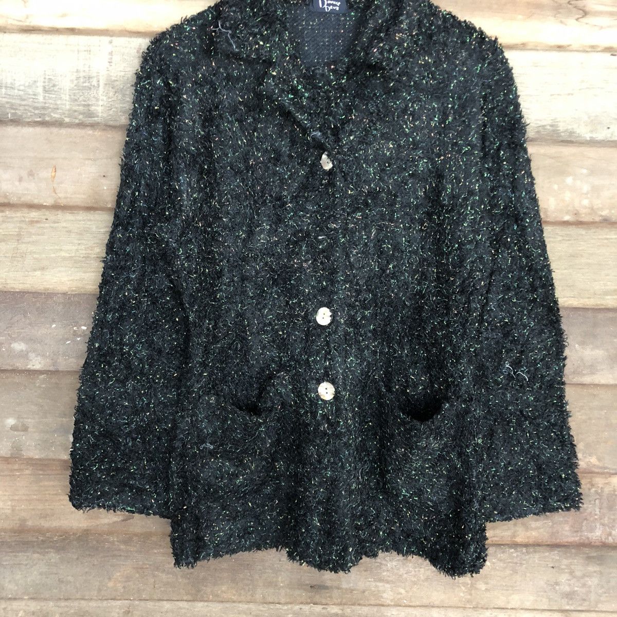 Homespun Knitwear × Japanese Brand Deuxce Deux Black Mohair Shag Shaggy Knitwear #0522 Size M / US 6-8 / IT 42-44 - 8 Thumbnail