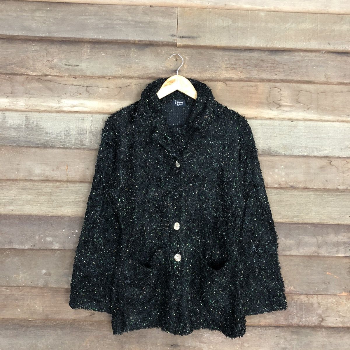 Homespun Knitwear × Japanese Brand Deuxce Deux Black Mohair Shag Shaggy Knitwear #0522 Size M / US 6-8 / IT 42-44 - 3 Thumbnail