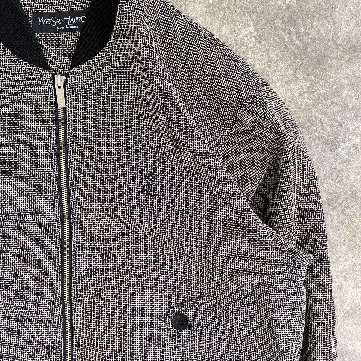 Vintage Yves Saint Laurent Checker Zipper Jacket