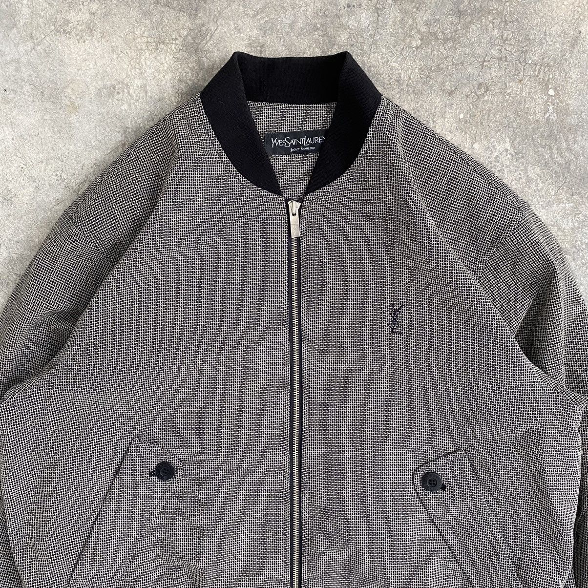 Vintage Yves Saint Laurent Checker Zipper Jacket