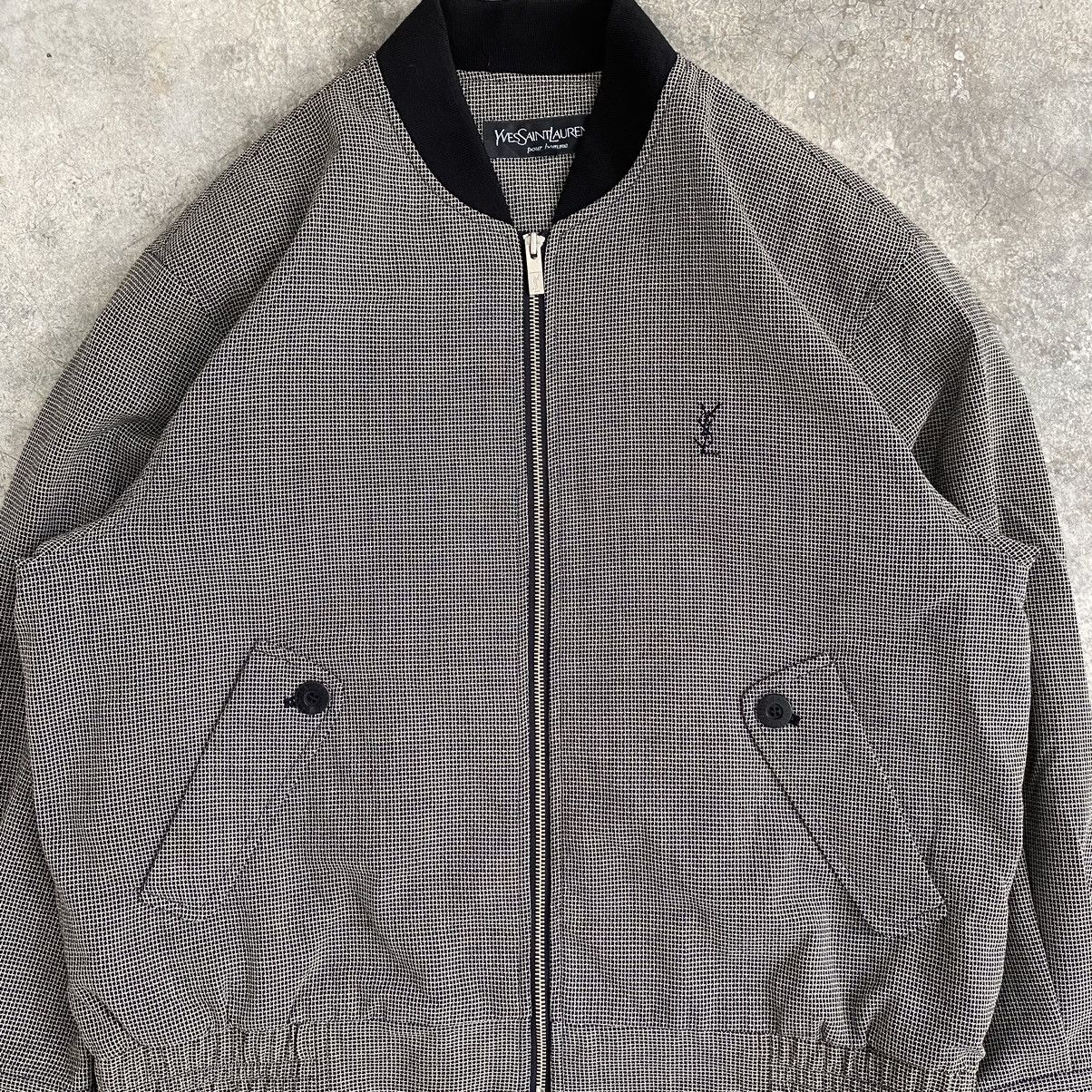 Vintage Yves Saint Laurent Checker Zipper Jacket