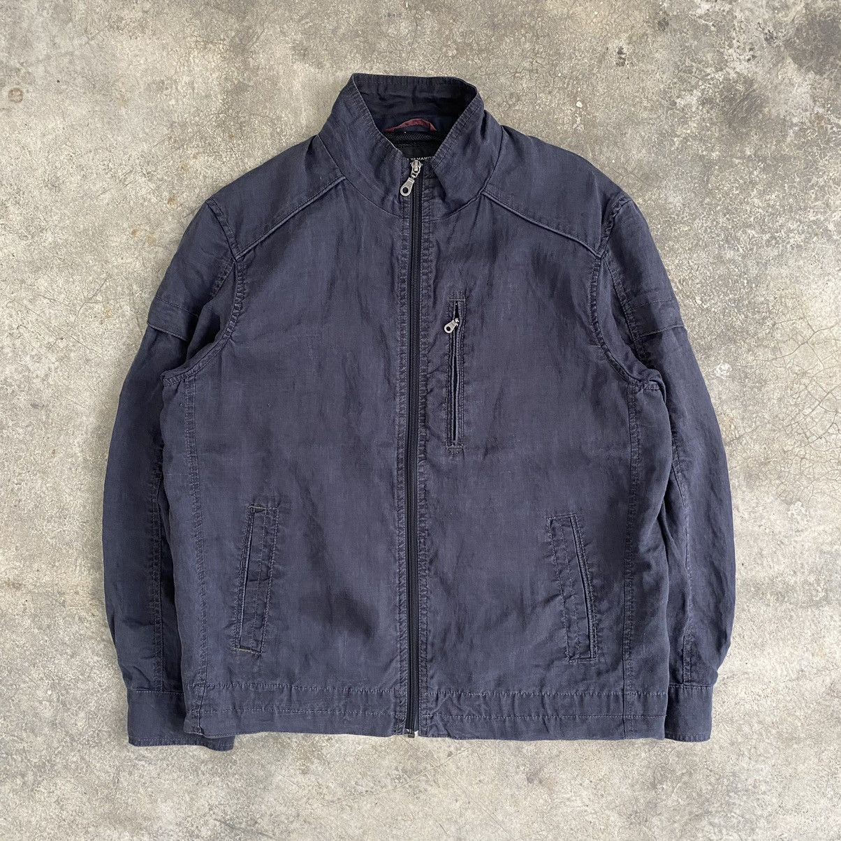 Japanese Brand Vintage Kansai Yamamoto Linen Zipper Jacket