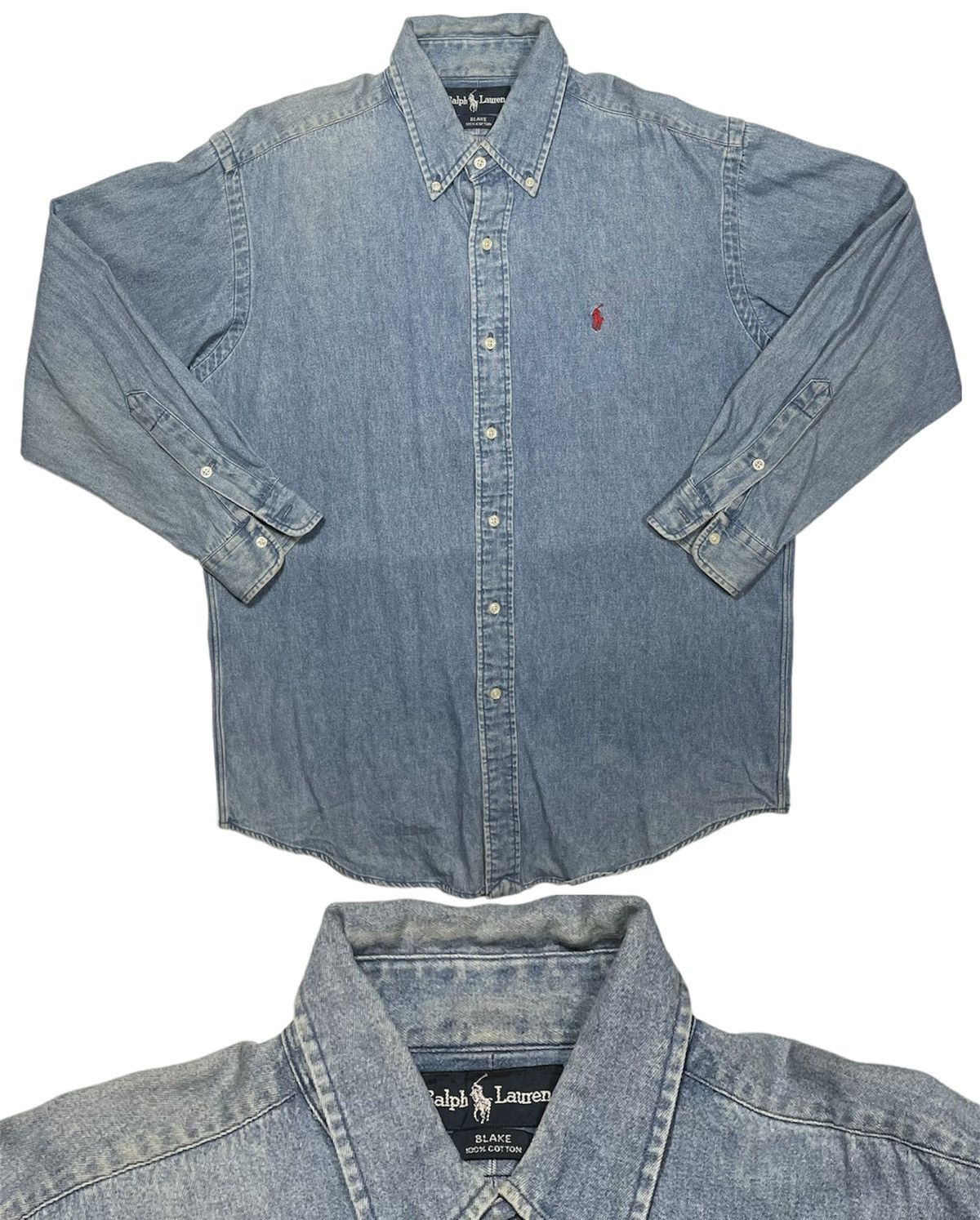 Polo Ralph Lauren × Ralph Lauren × Vintage Vintage 90s Polo Ralph Lauren Denim Shirt Button up archive Size US M / EU 48-50 / 2 - 1 Thumbnail